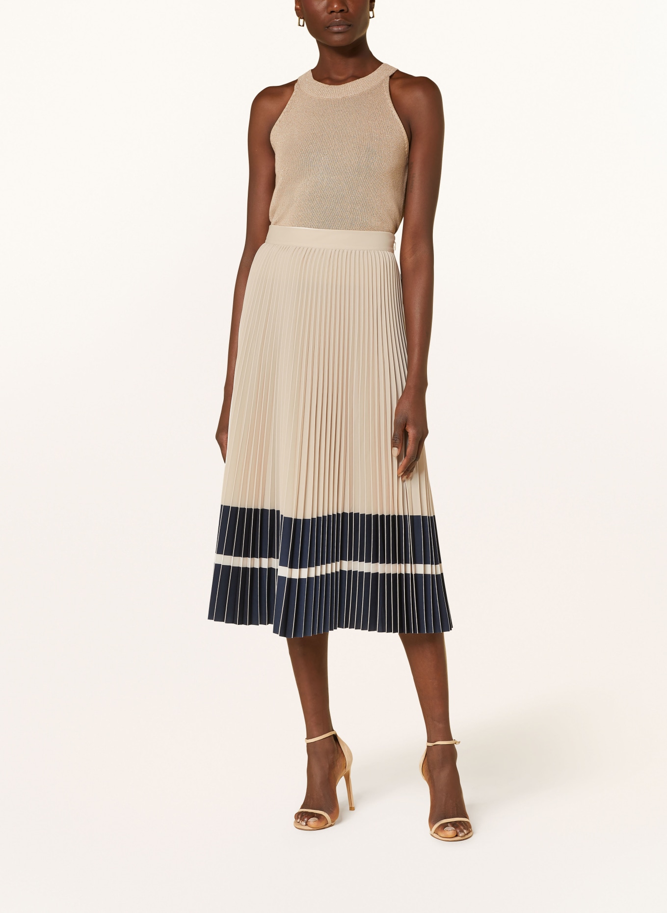 REISS Pleated skirt MARIE-COL, Color: NUDE/ DARK BLUE (Image 2)