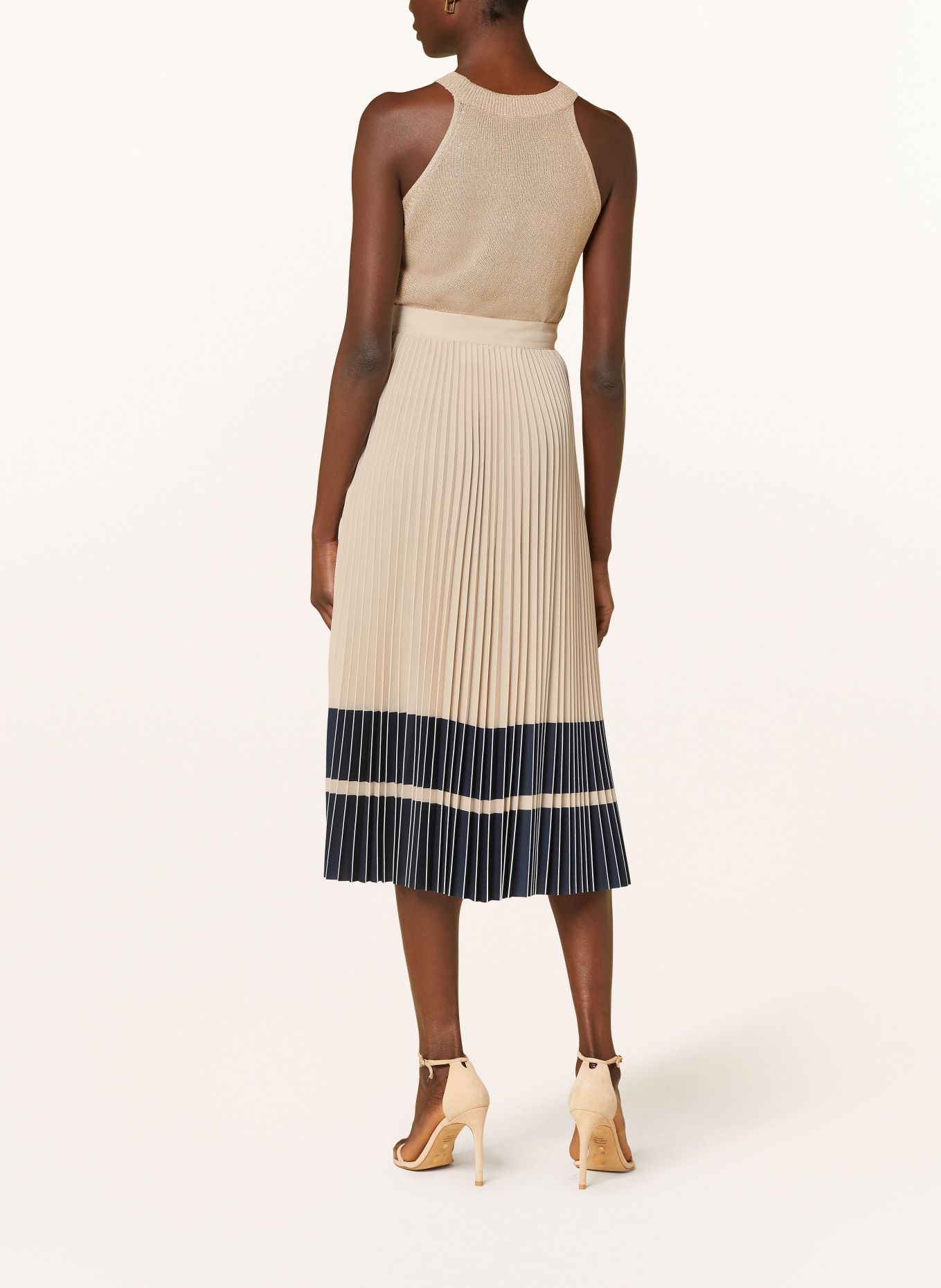 REISS Pleated skirt MARIE-COL, Color: NUDE/ DARK BLUE (Image 3)