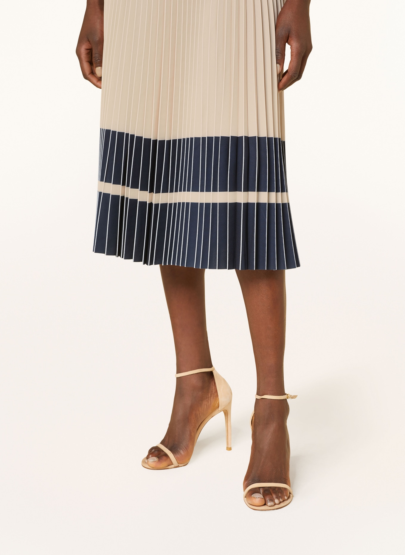 REISS Pleated skirt MARIE-COL, Color: NUDE/ DARK BLUE (Image 4)