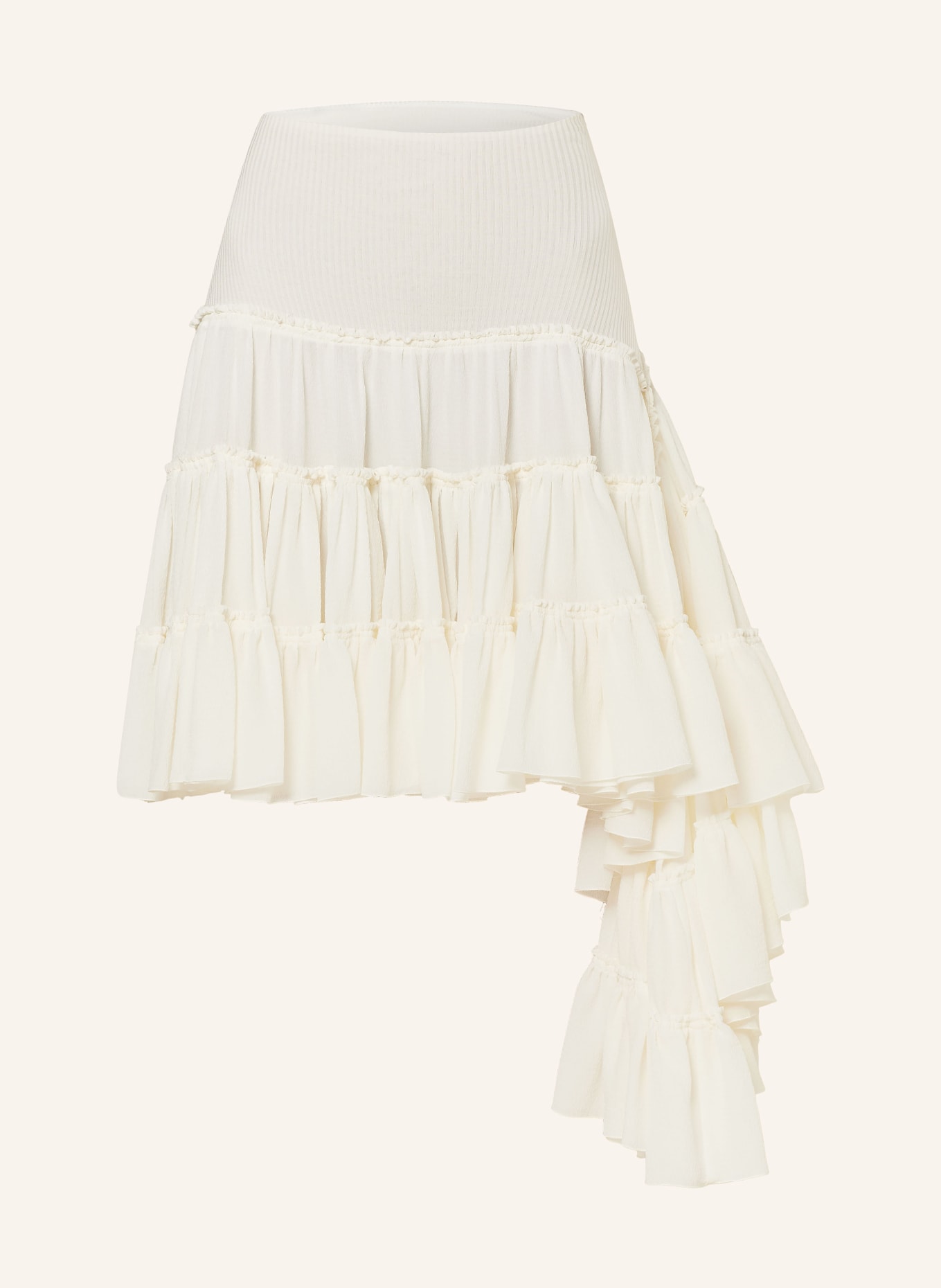 LOEWE Silk skirt with ruffles, Color: ECRU (Image 1)
