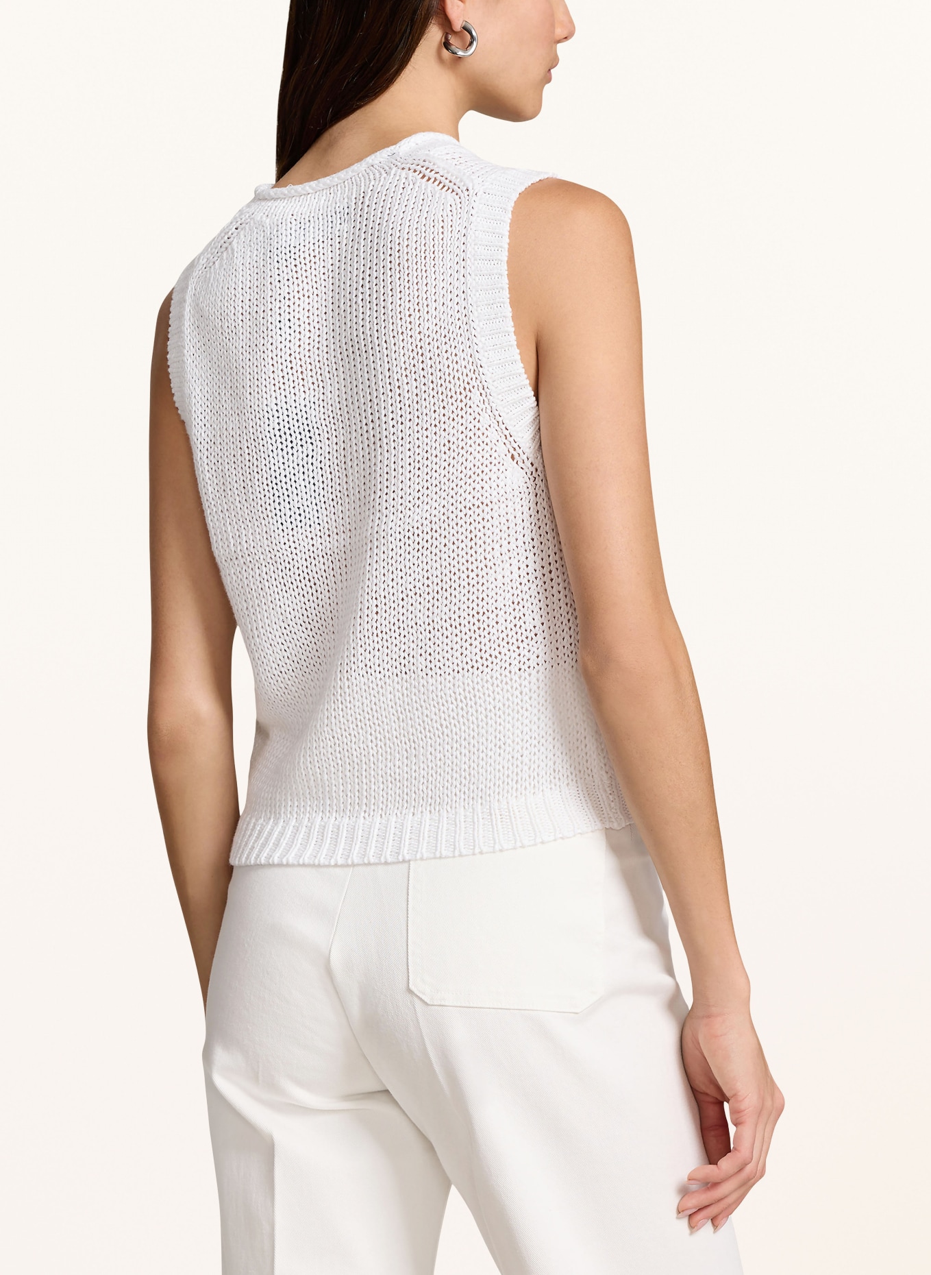 POLO RALPH LAUREN Linen sleeveless sweater, Color: WHITE (Image 3)
