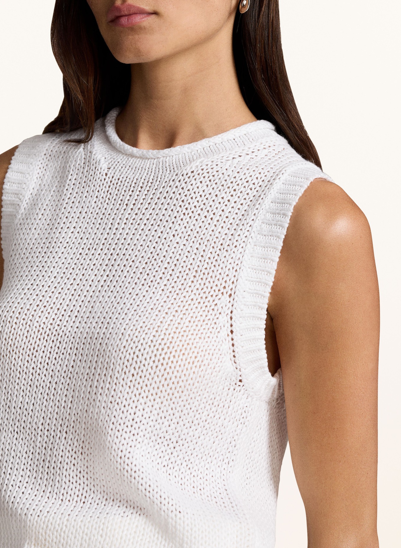 POLO RALPH LAUREN Linen sleeveless sweater, Color: WHITE (Image 4)