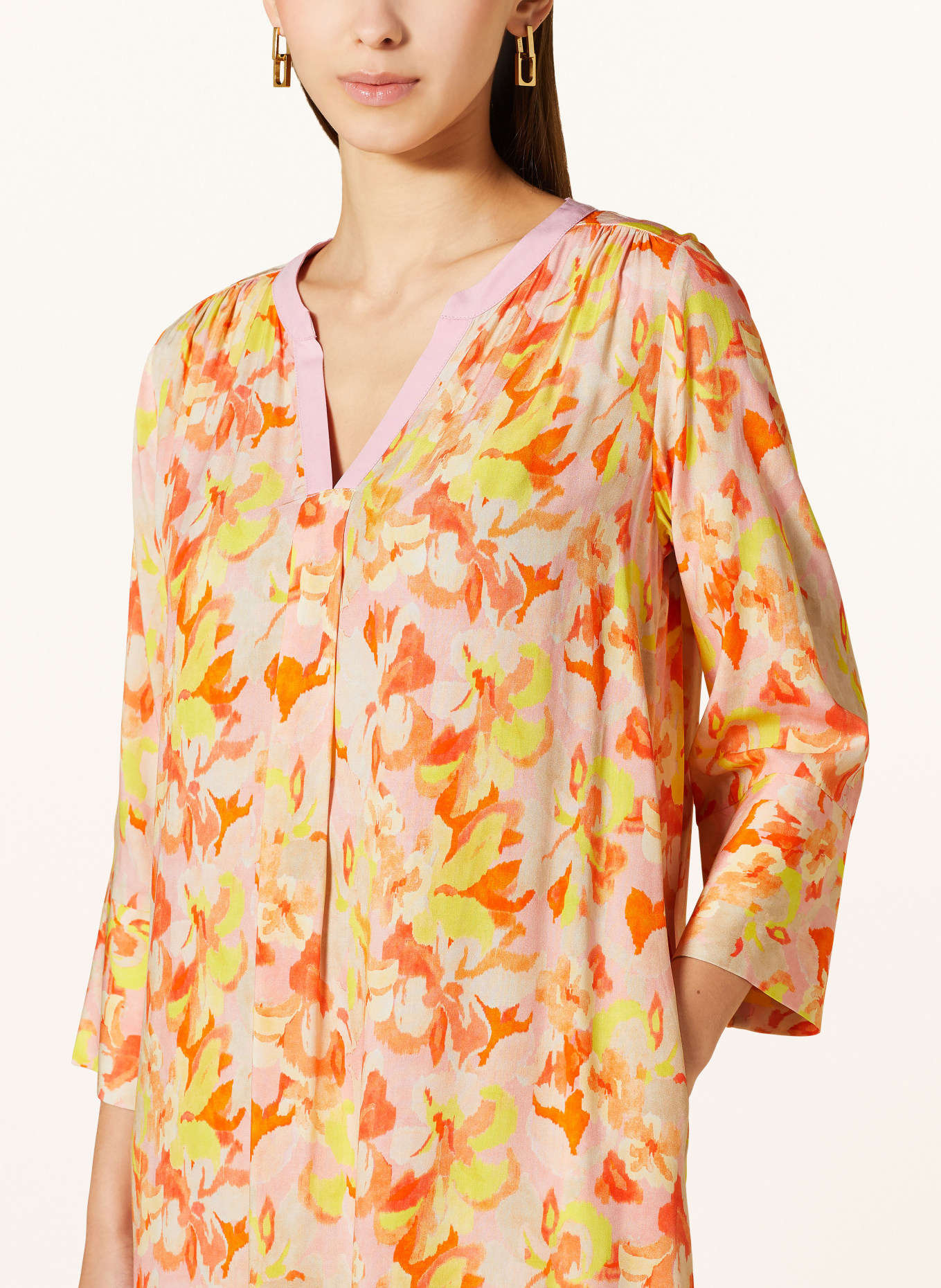 Smith & Soul Dress with 3/4 sleeves, Color: ORANGE/ PINK/ YELLOW (Image 4)