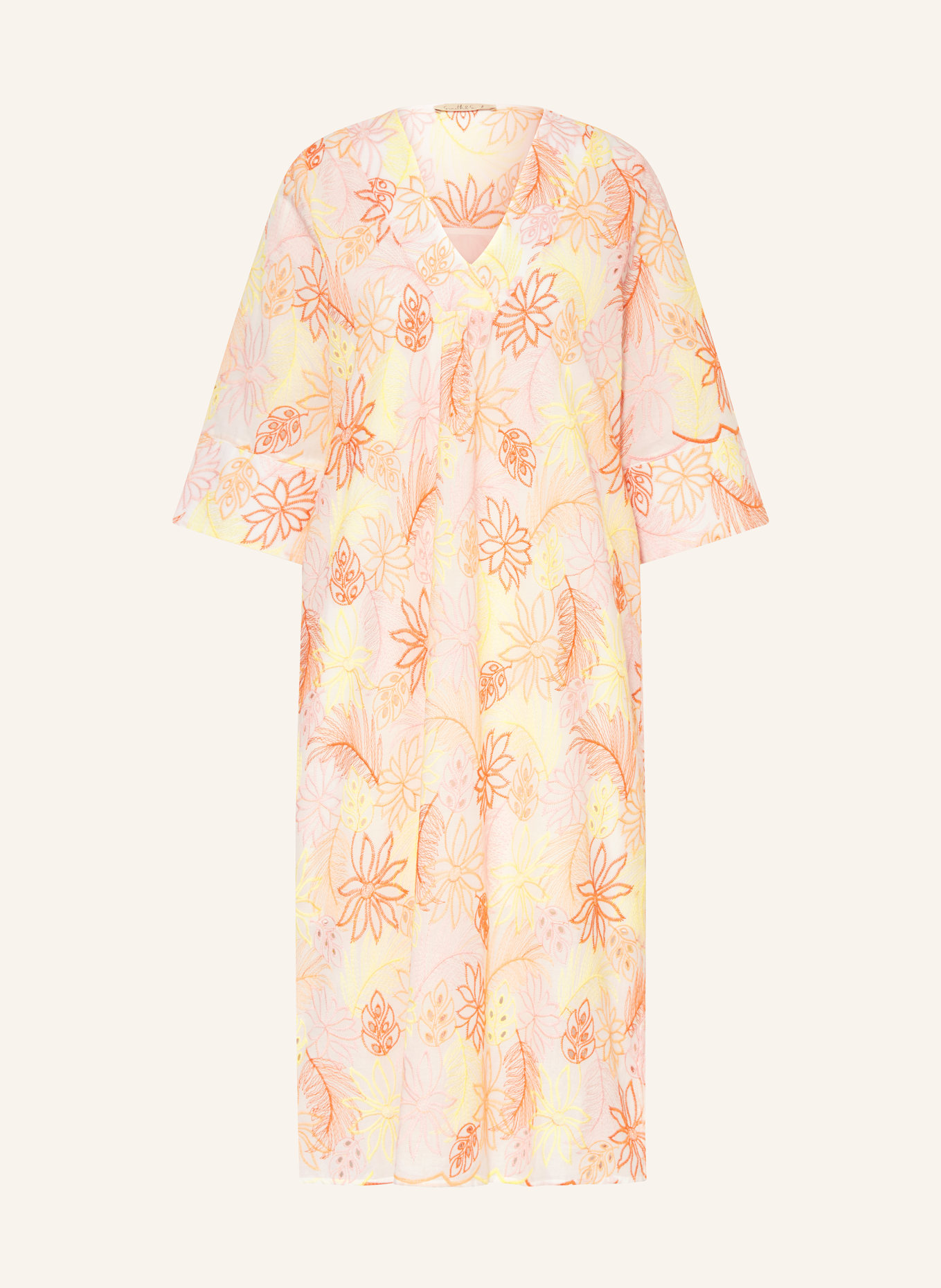 Smith & Soul Kleid mit 3/4-Arm, Farbe: ORANGE/ GELB/ WEISS (Bild 1)