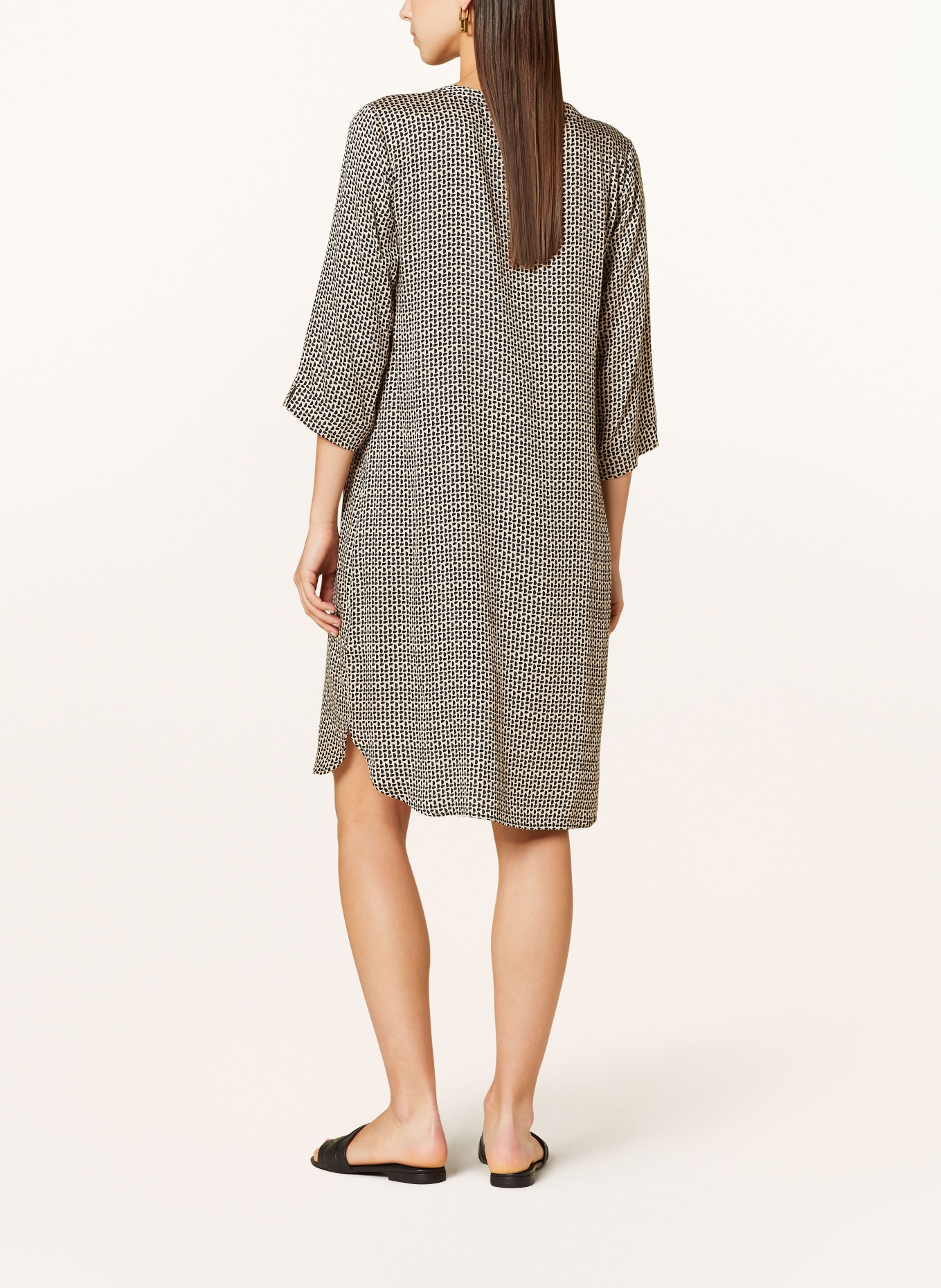 Smith & Soul Dress with 3/4 sleeves, Color: BLACK/ LIGHT BROWN (Image 3)