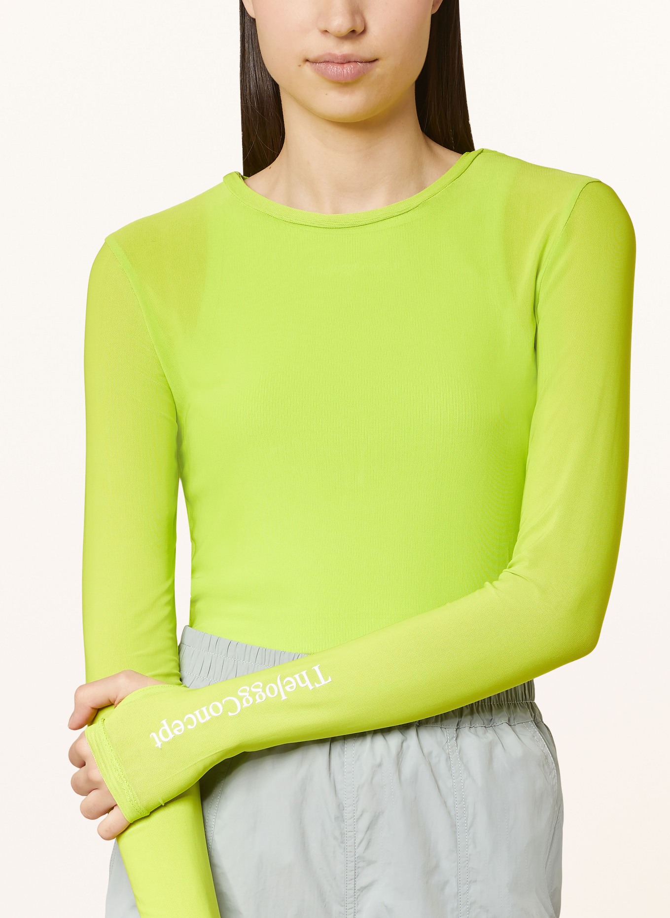 TheJoggConcept Long sleeve shirt JCRADA in mesh, Color: LIGHT GREEN (Image 4)