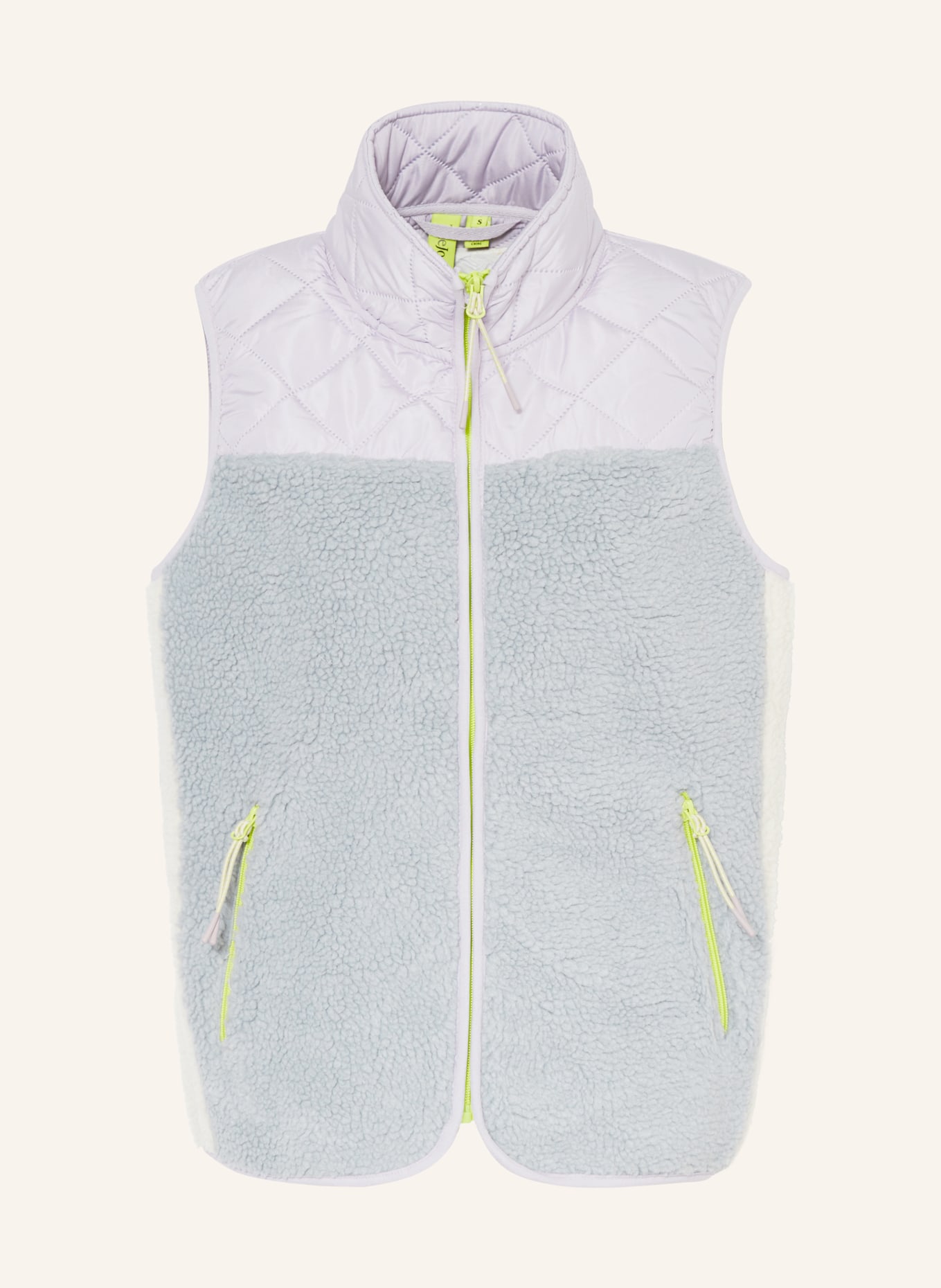 TheJoggConcept Quilted vest JCBERRI in mixed materials, Color: BLUE GRAY/ LIGHT PURPLE/ ECRU (Image 1)