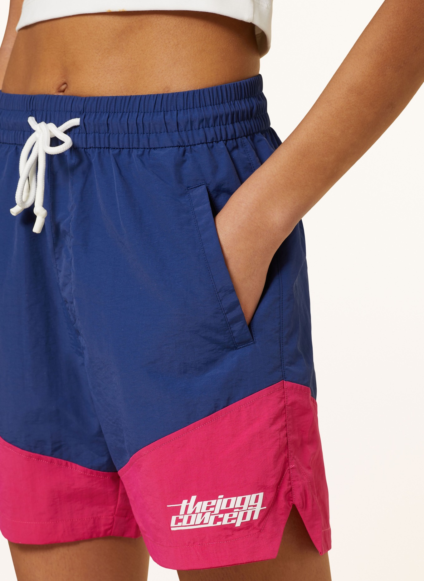 TheJoggConcept Szorty JCFAI: GRANATOWY / MOCNORÓŻOWY