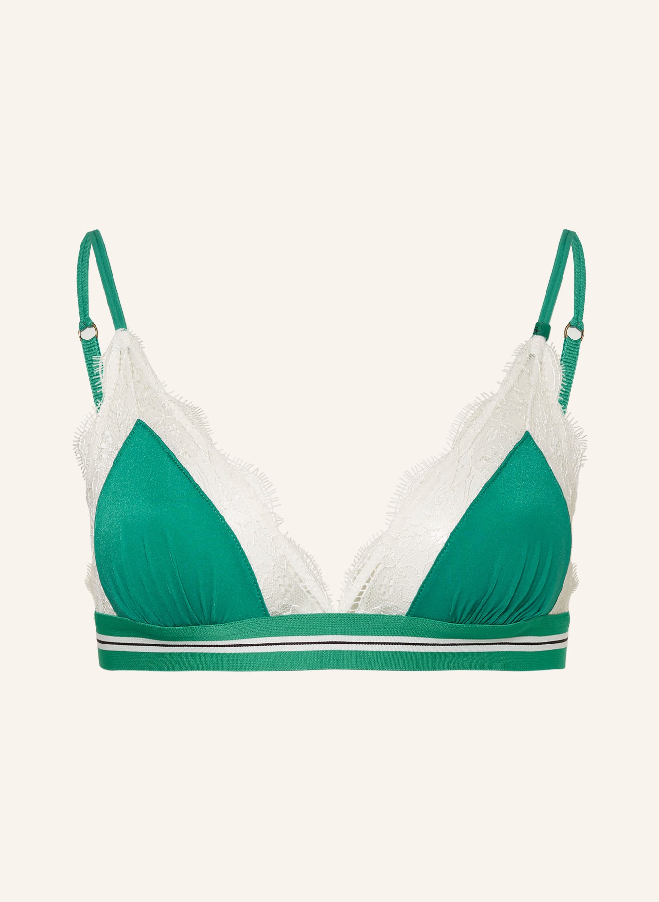 LOVE Stories Triangle bra LOVE LACE, Color: GREEN/ WHITE (Image 1)