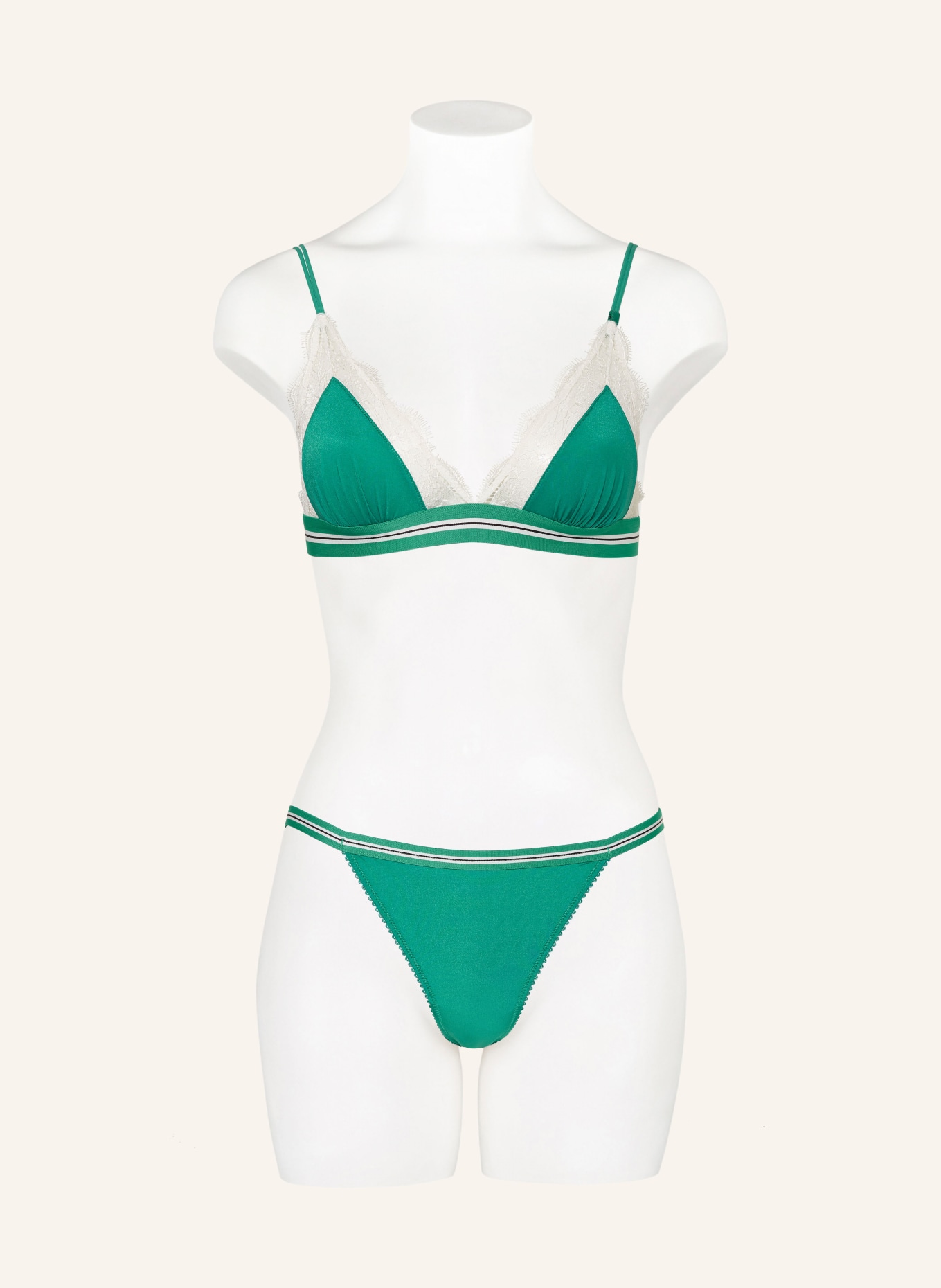 LOVE Stories Triangle bra LOVE LACE, Color: GREEN/ WHITE (Image 2)