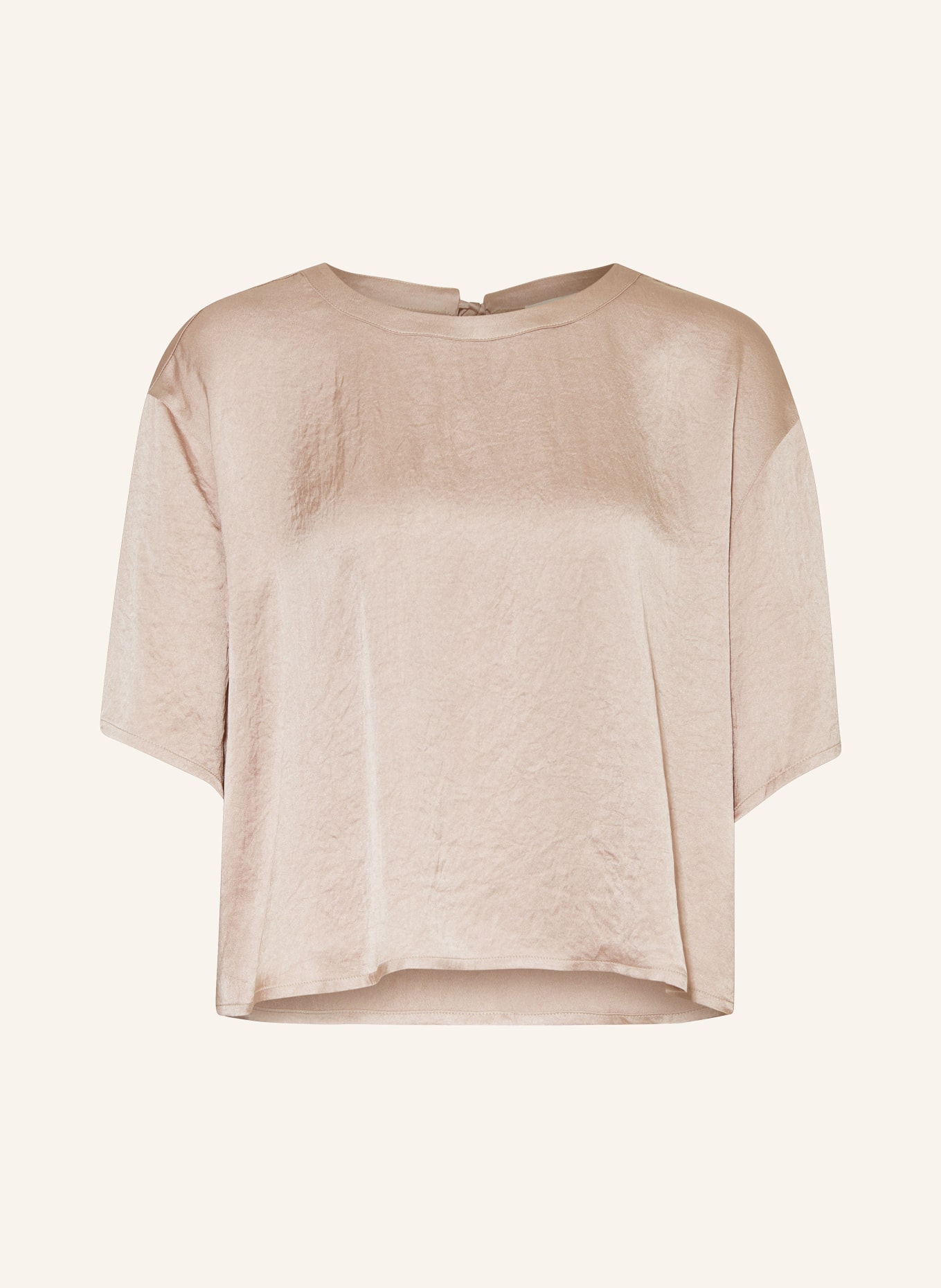 American Vintage Cropped shirt blouse WIDLAND in satin, Color: TAUPE (Image 1)