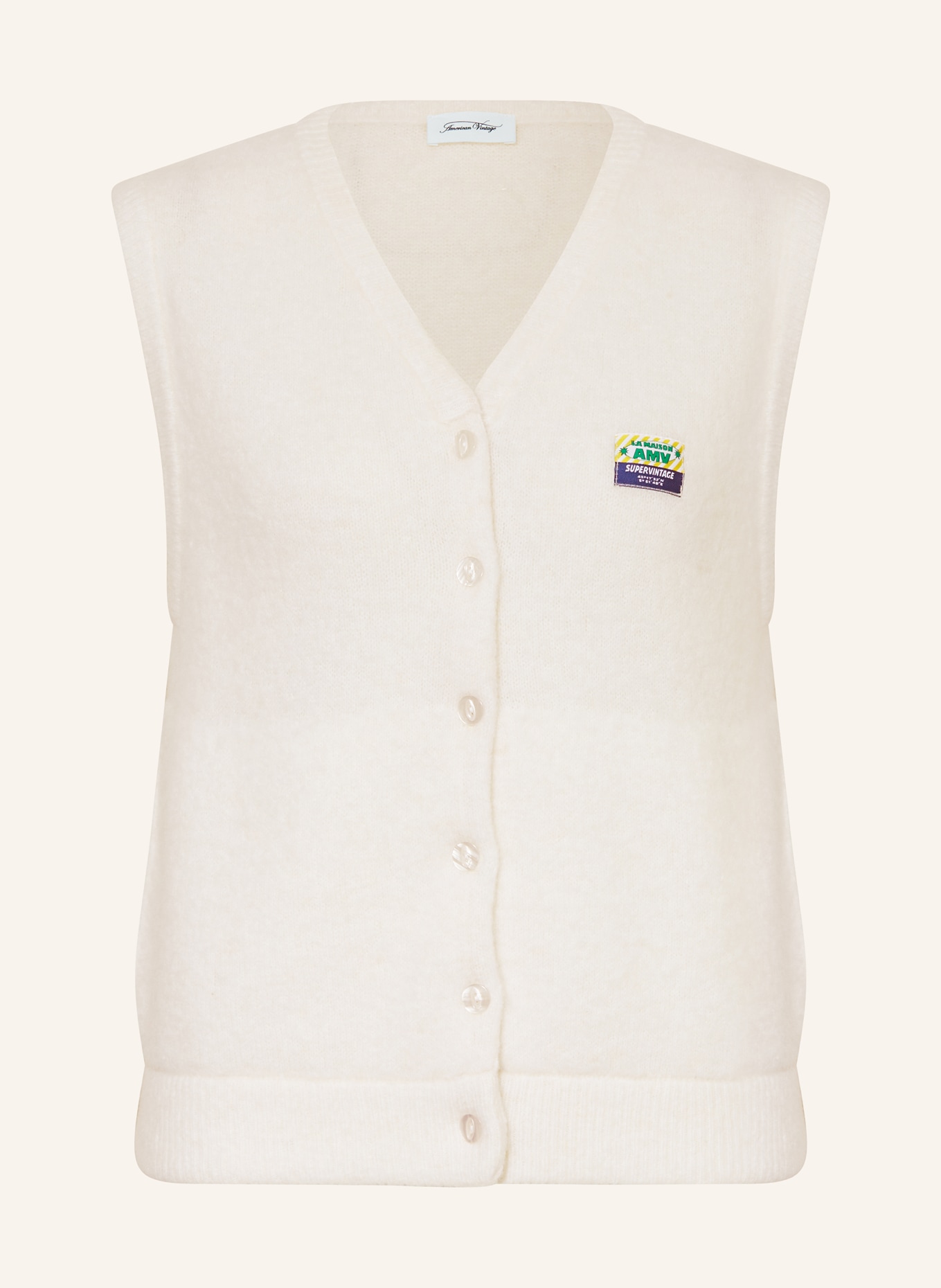 American Vintage Knit vest VITOW with alpaca, Color: WHITE (Image 1)