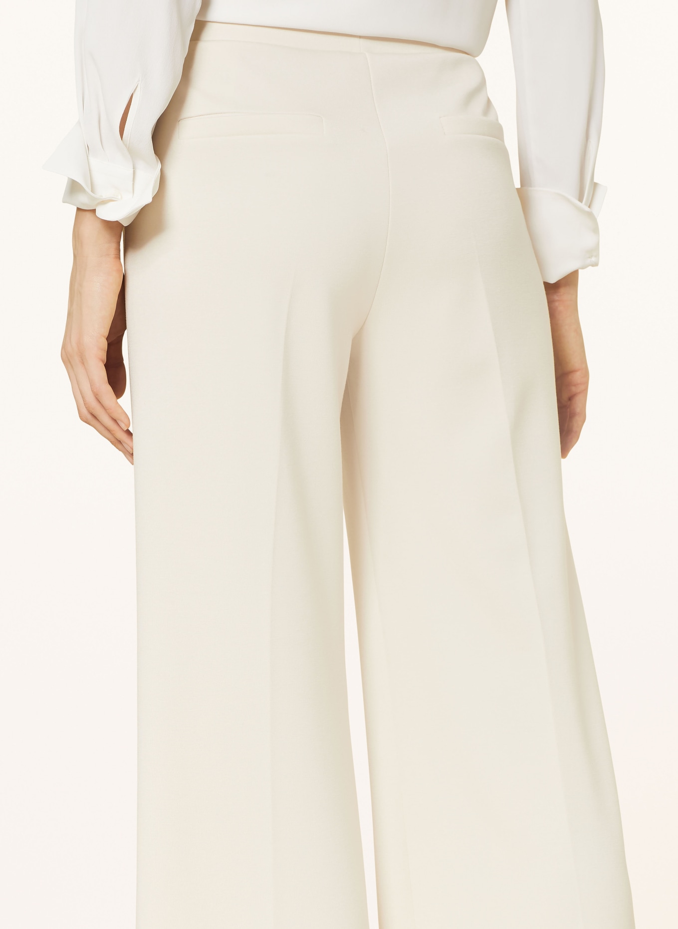 RIANI Wide leg trousers made of jersey, Color: CREAM (Image 5)