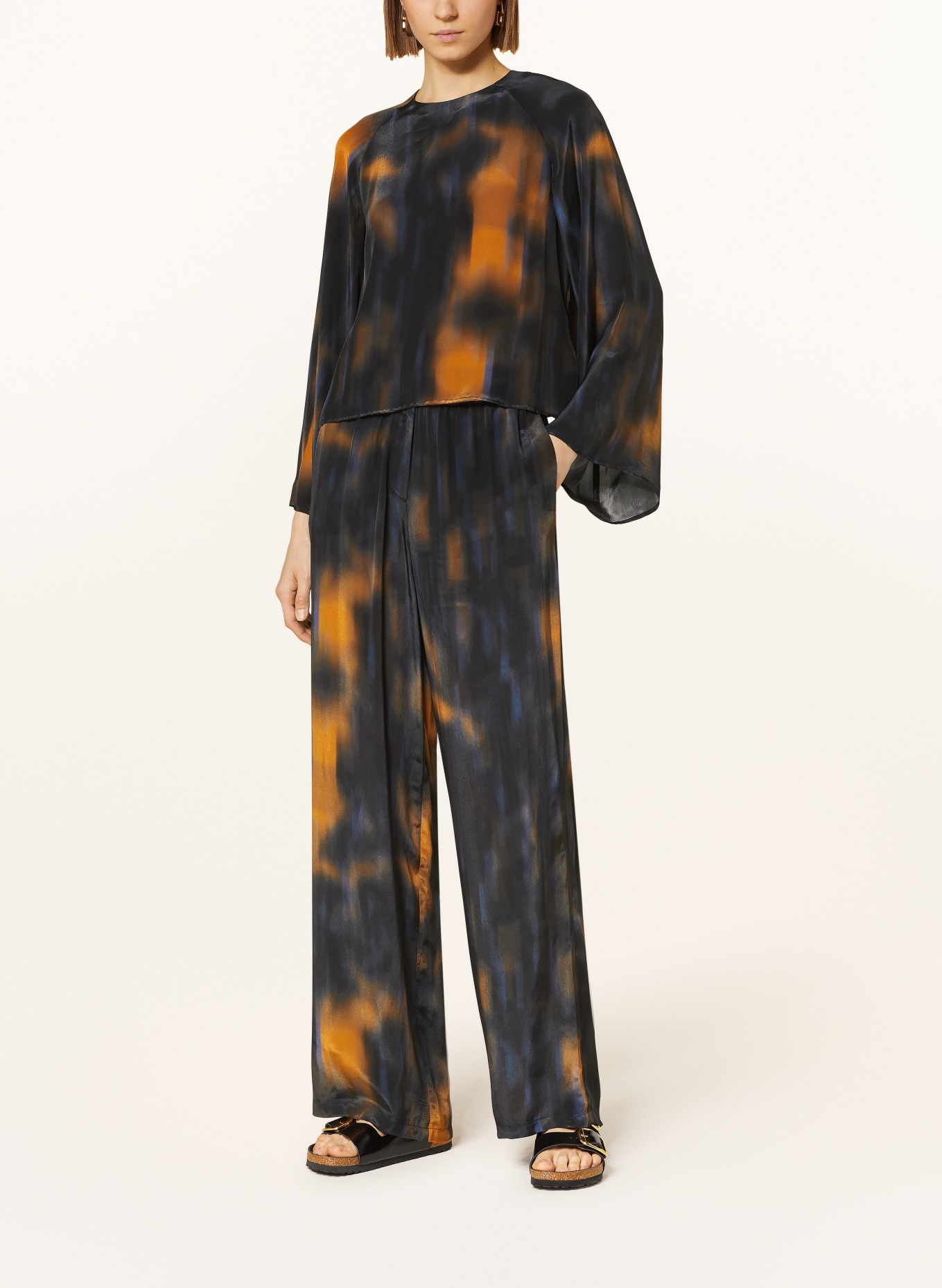 RIANI Marlenehose: SCHWARZ/ DUNKELBLAU/ ORANGE