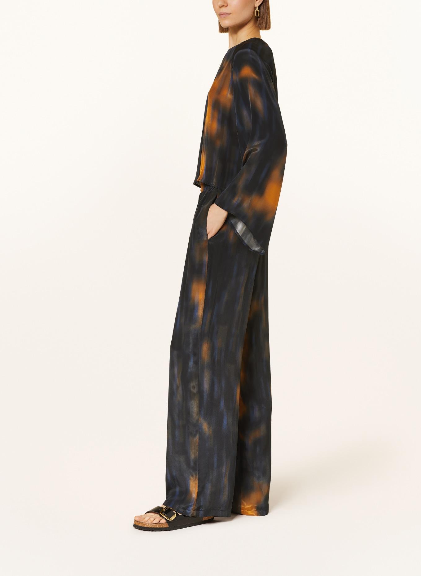 RIANI Marlenehose: SCHWARZ/ DUNKELBLAU/ ORANGE