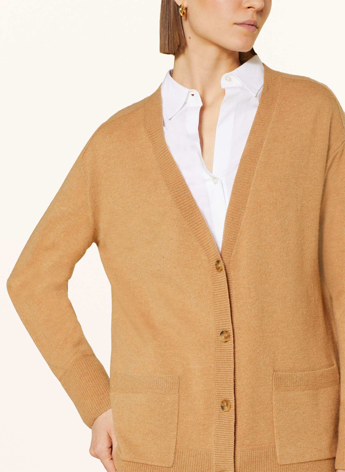 Tan cashmere cardigan hot sale