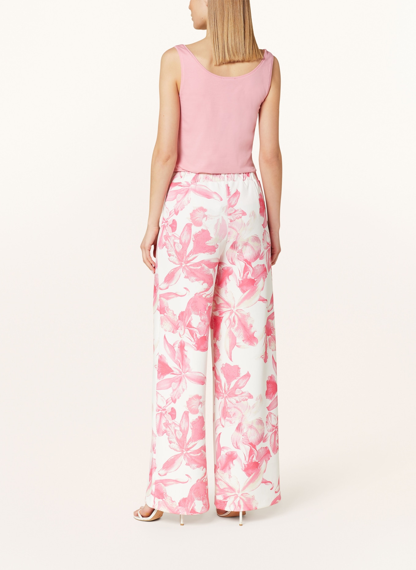 monari Wide leg trousers made of jersey, Color: PINK/ WHITE/ ECRU (Image 3)