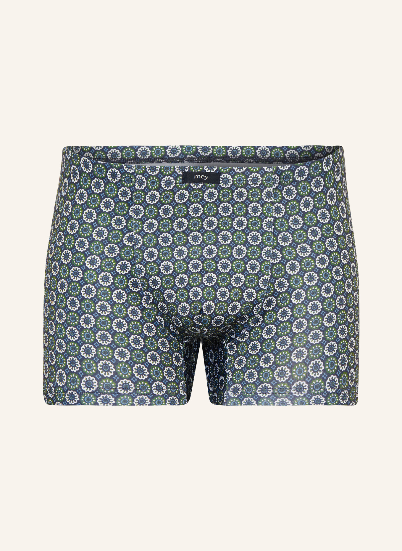 mey Boxer shorts series FLOWERY, Color: DARK BLUE/ OLIVE/ WHITE (Image 1)