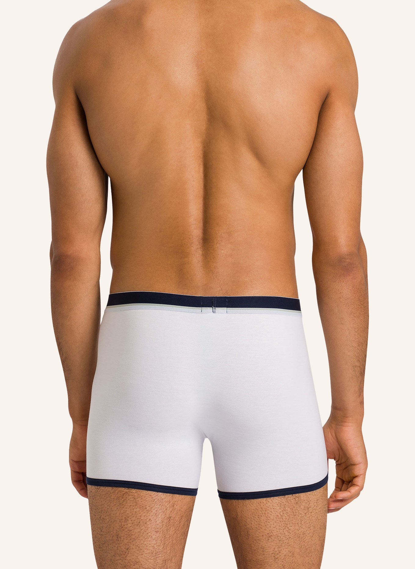 HANRO Boxer shorts PIERRE, Color: WHITE/ DARK BLUE (Image 3)