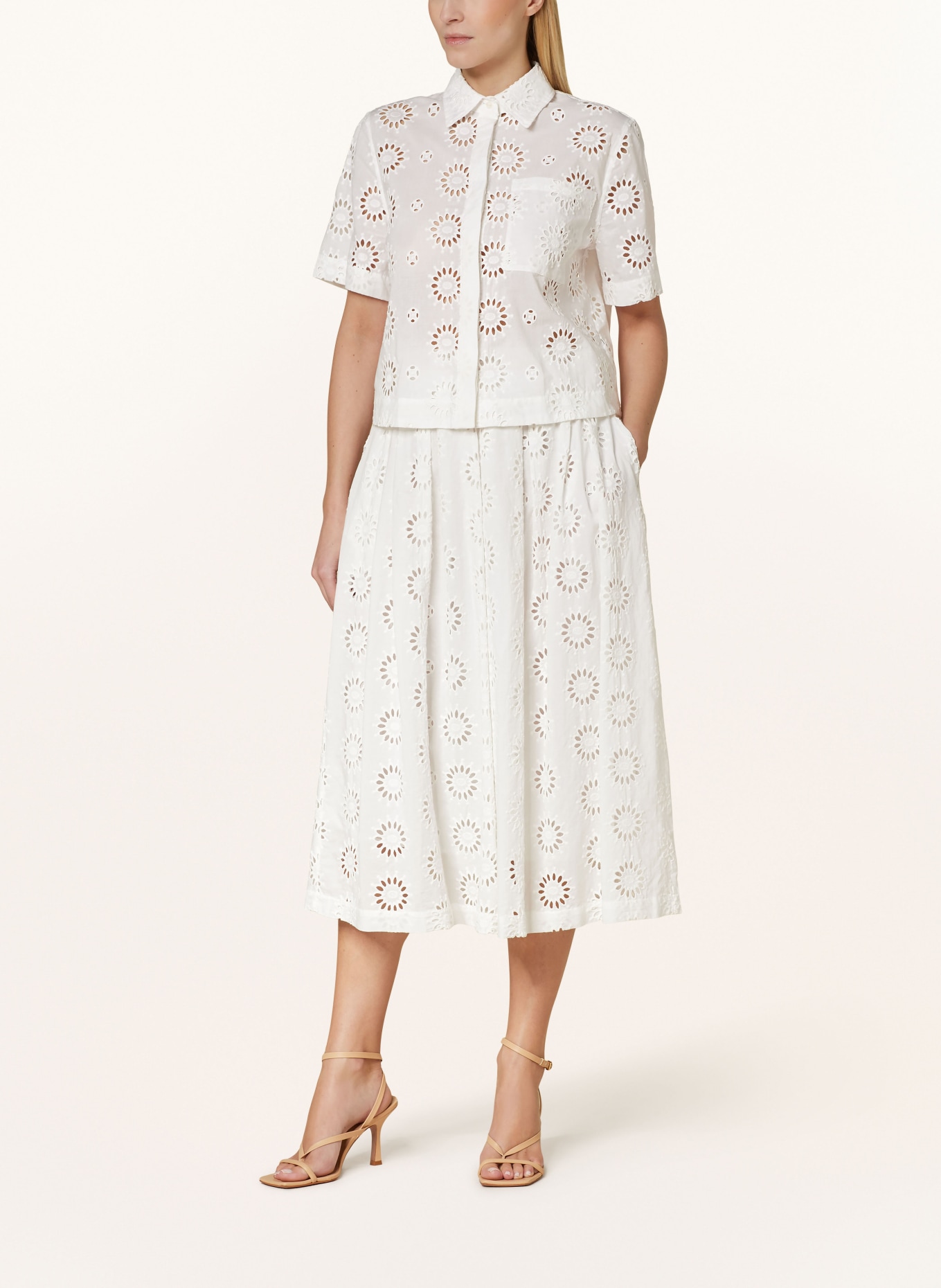0039 ITALY Skirt KYLIE in broderie anglaise, Color: WHITE (Image 2)