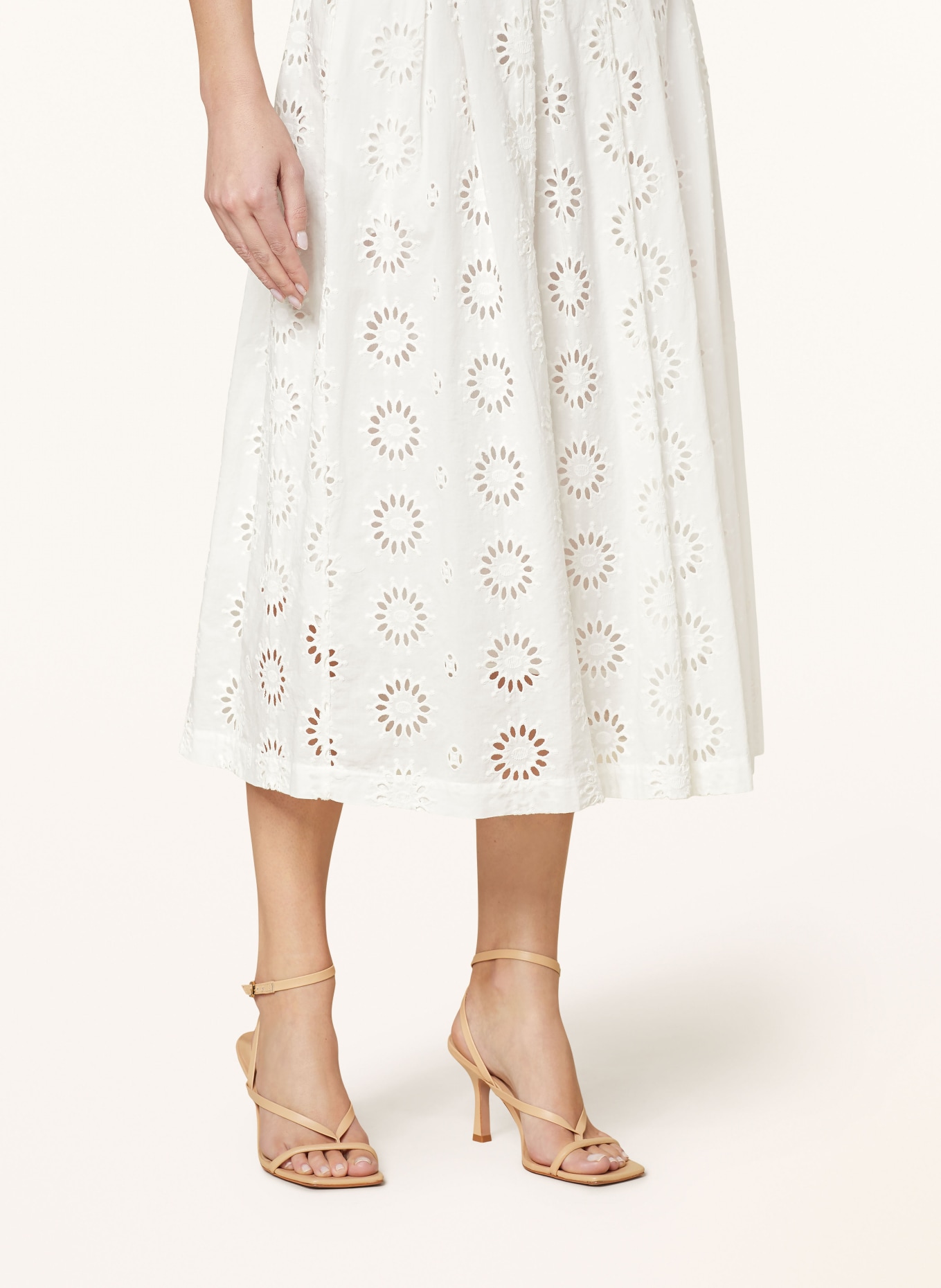 0039 ITALY Skirt KYLIE in broderie anglaise, Color: WHITE (Image 4)