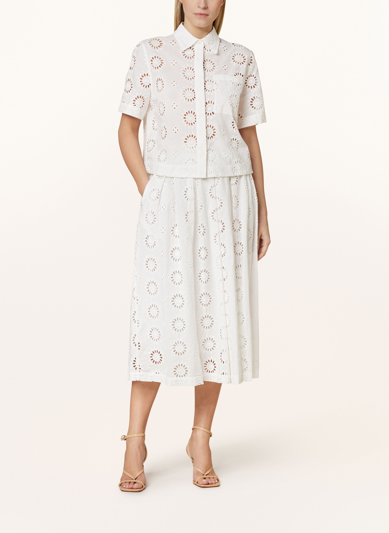 0039 ITALY Shirt blouse MIRANDA in broderie anglaise, Color: WHITE (Image 2)