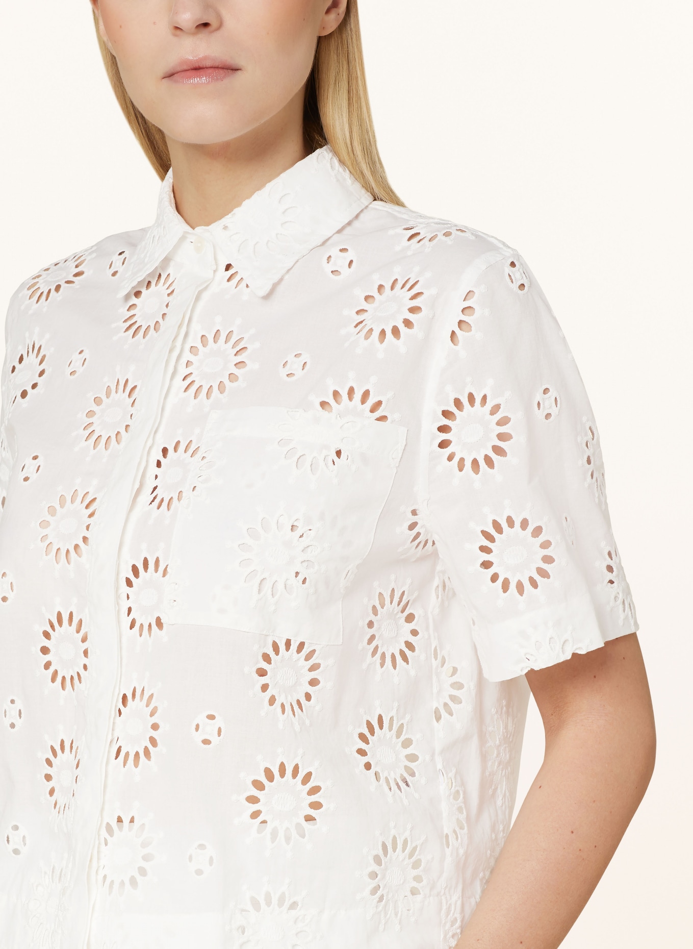 0039 ITALY Shirt blouse MIRANDA in broderie anglaise, Color: WHITE (Image 4)