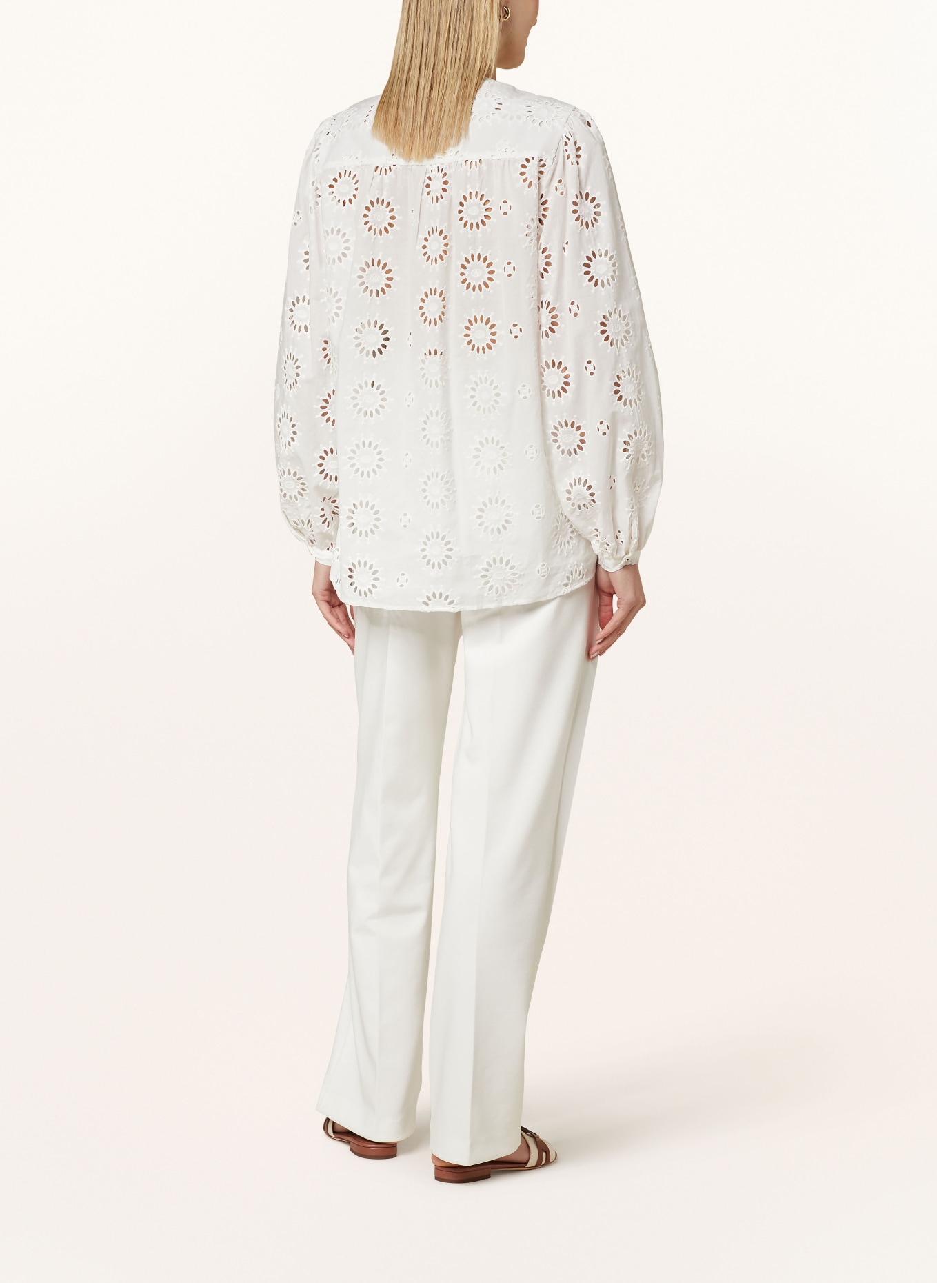 0039 ITALY Shirt blouse ANNIE in broderie anglaise, Color: WHITE (Image 3)
