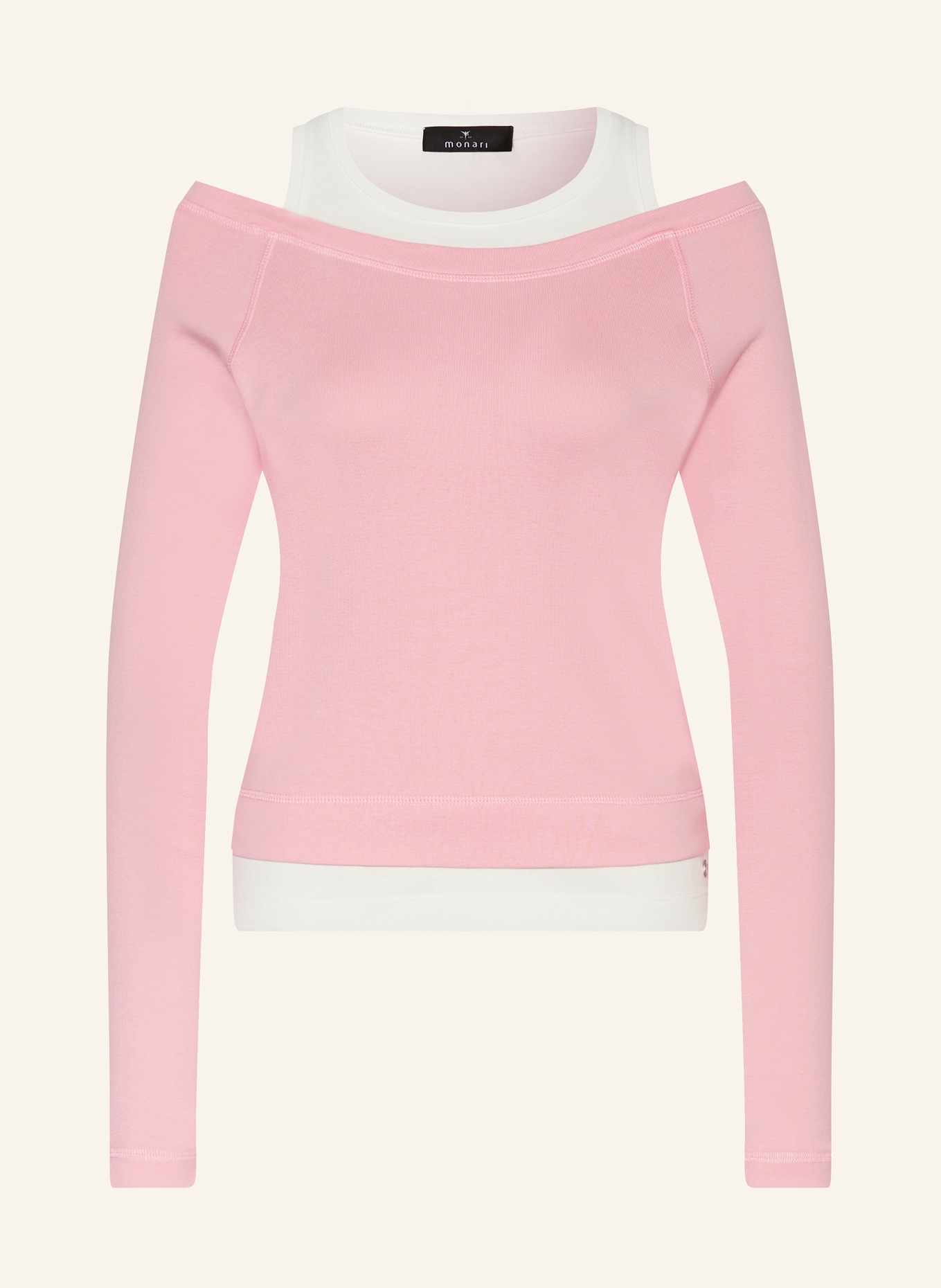 monari Cold-Shoulder-Shirt, Farbe: ROSA/ WEISS (Bild 1)