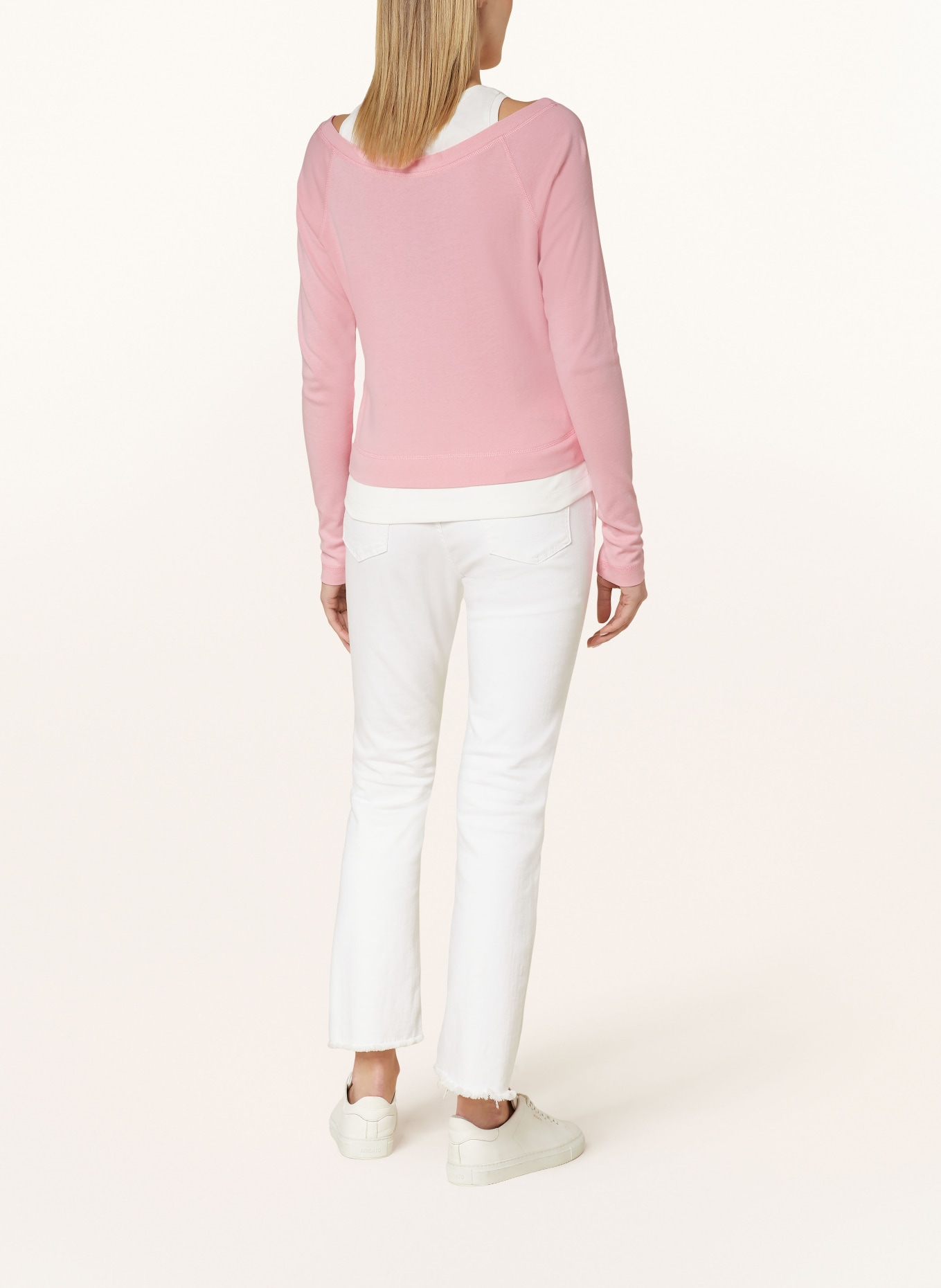 monari Cold shoulder shirt, Color: PINK/ WHITE (Image 3)