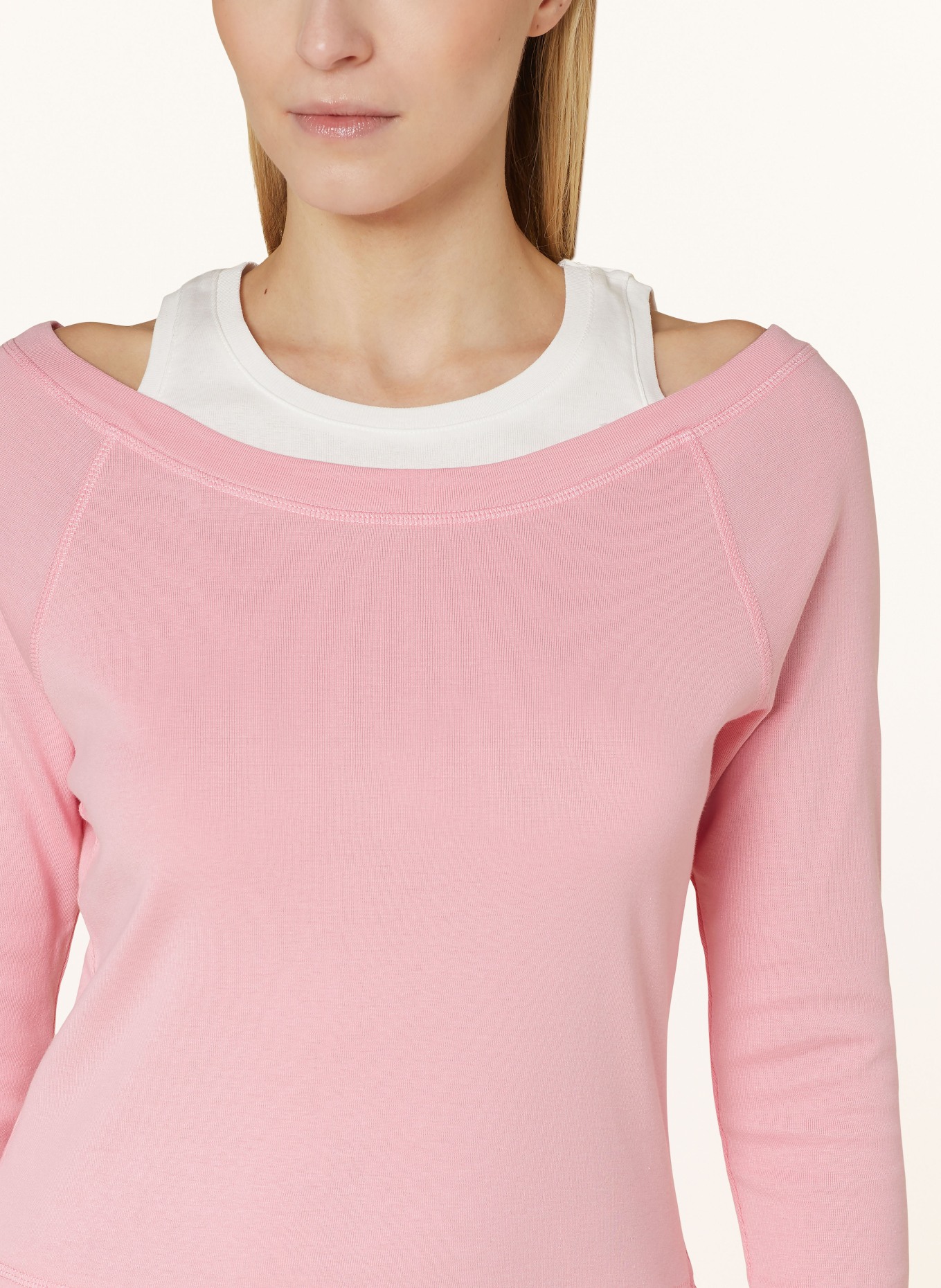 monari Cold shoulder shirt, Color: PINK/ WHITE (Image 4)