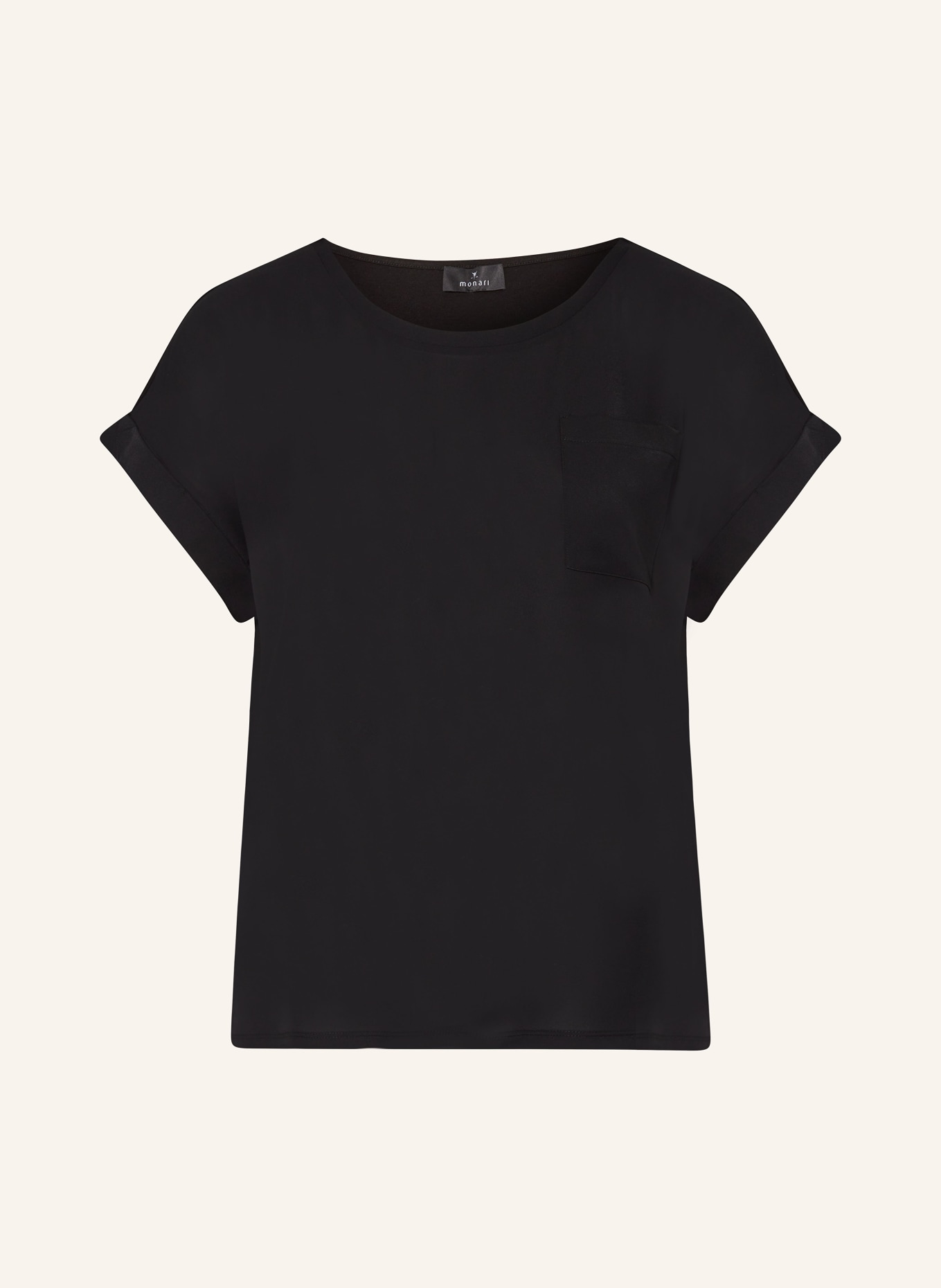 monari T-Shirt im Materialmix, Farbe: SCHWARZ (Bild 1)