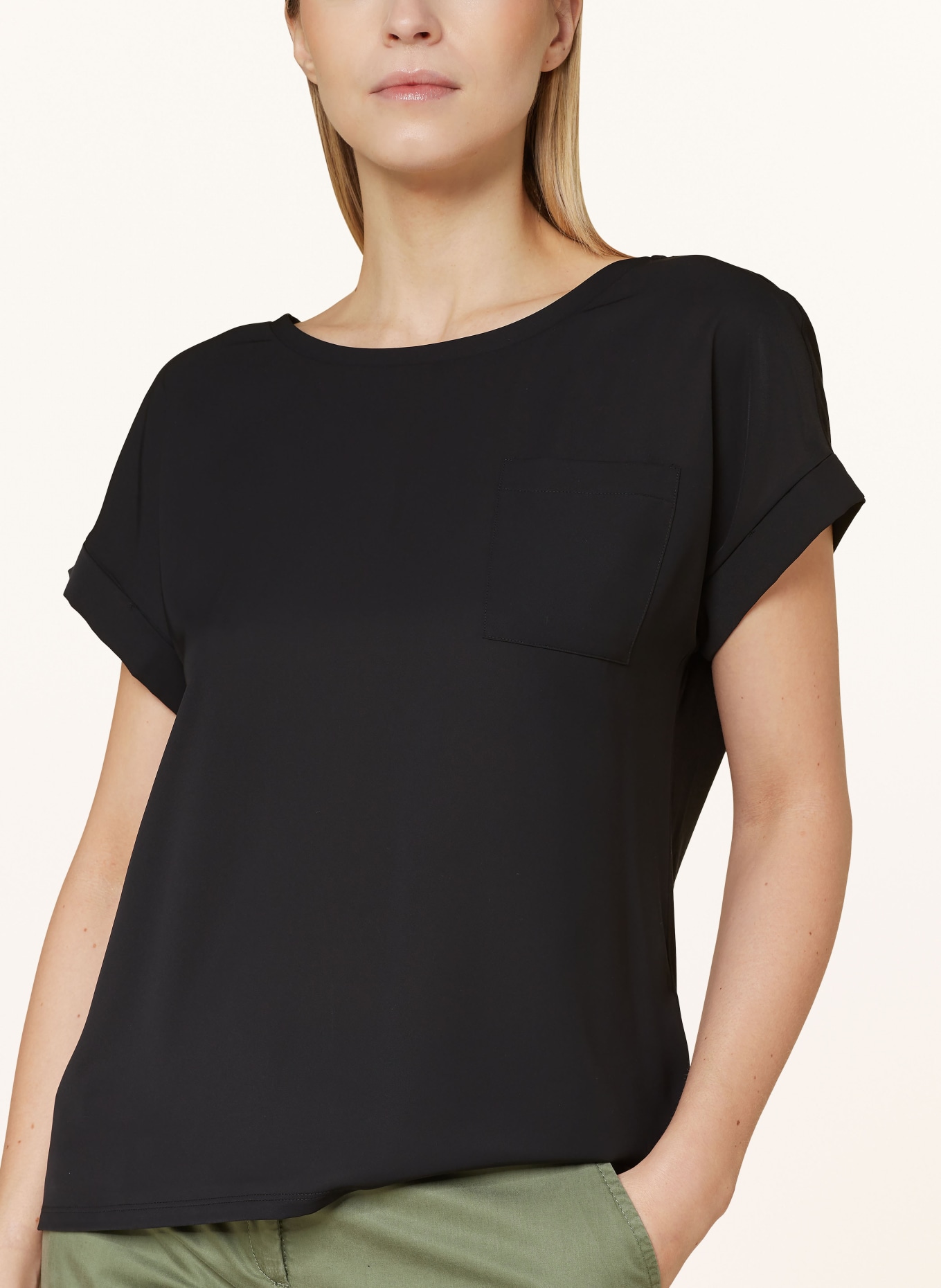 monari T-shirt in mixed materials, Color: BLACK (Image 4)