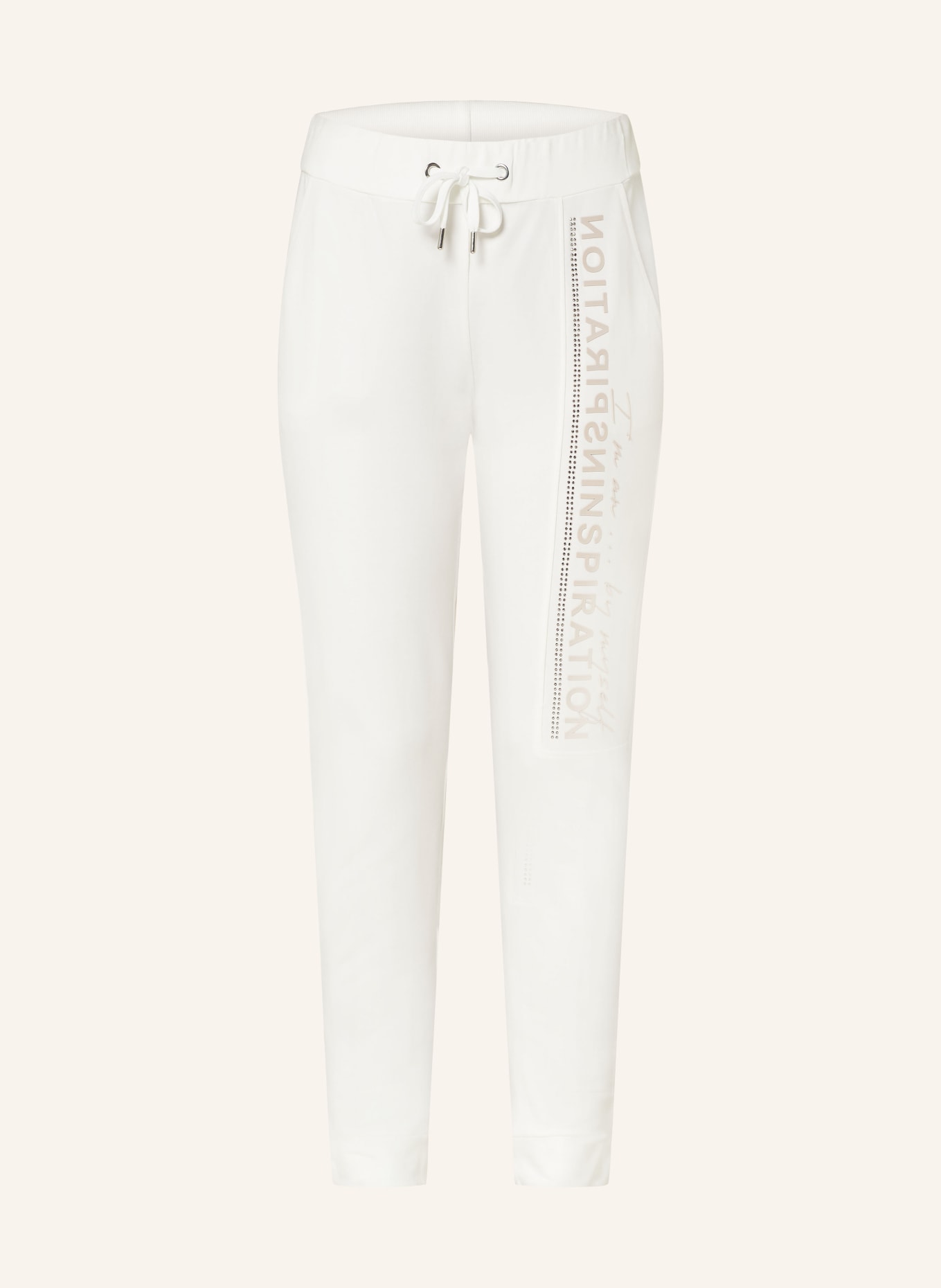 monari Sweatpants with decorative gems, Color: WHITE (Image 1)