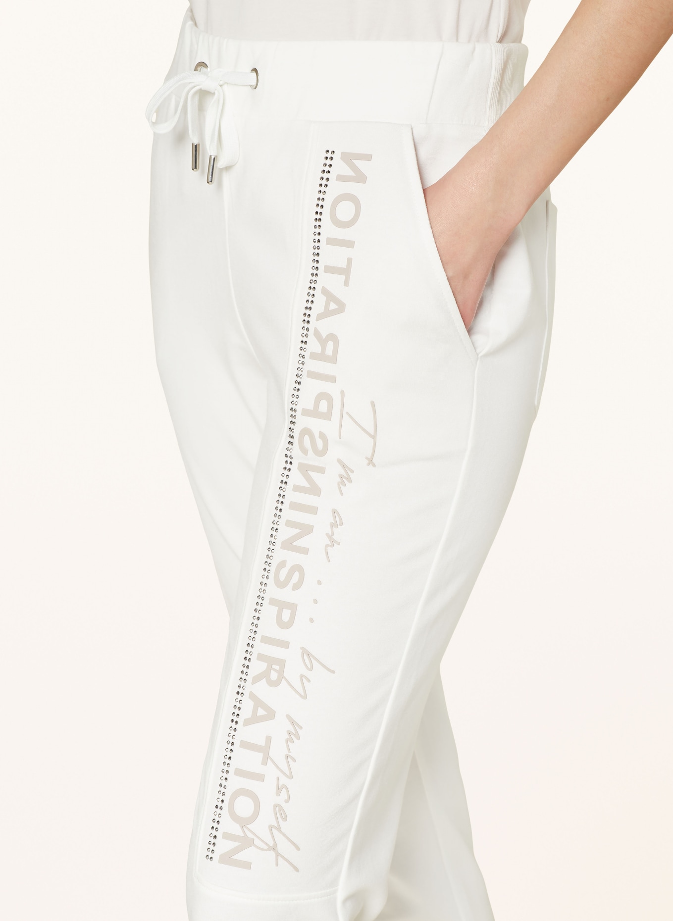 monari Sweatpants with decorative gems, Color: WHITE (Image 5)