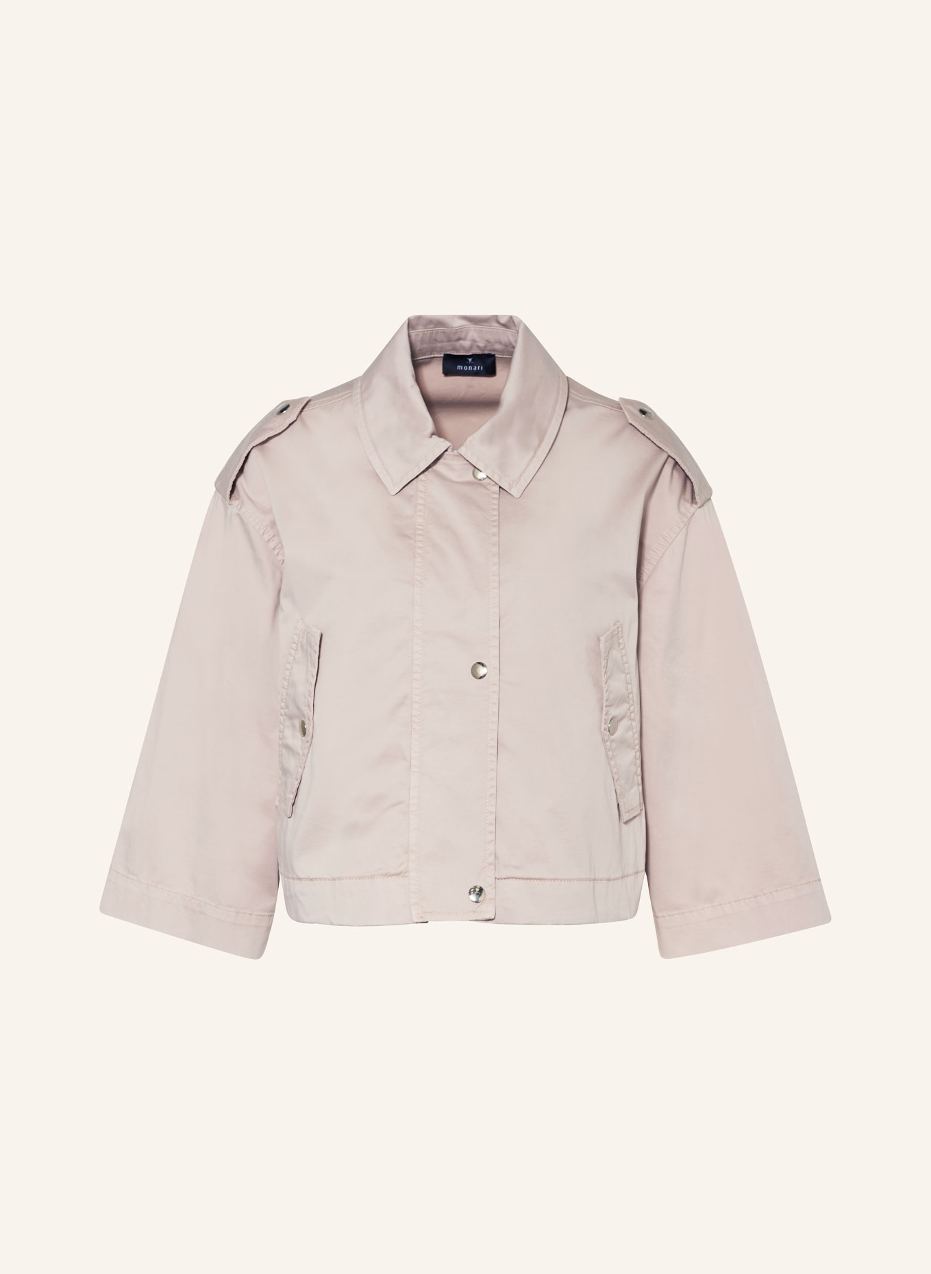 monari Cropped jacket with 3/4 sleeves, Color: BEIGE (Image 1)