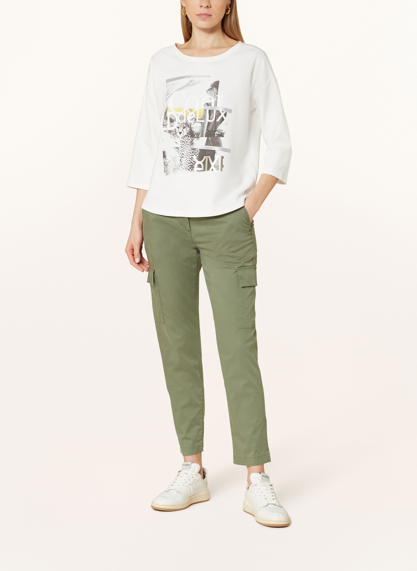 monari Sweatshirt with 3/4 sleeves, Color: WHITE (Image 2)
