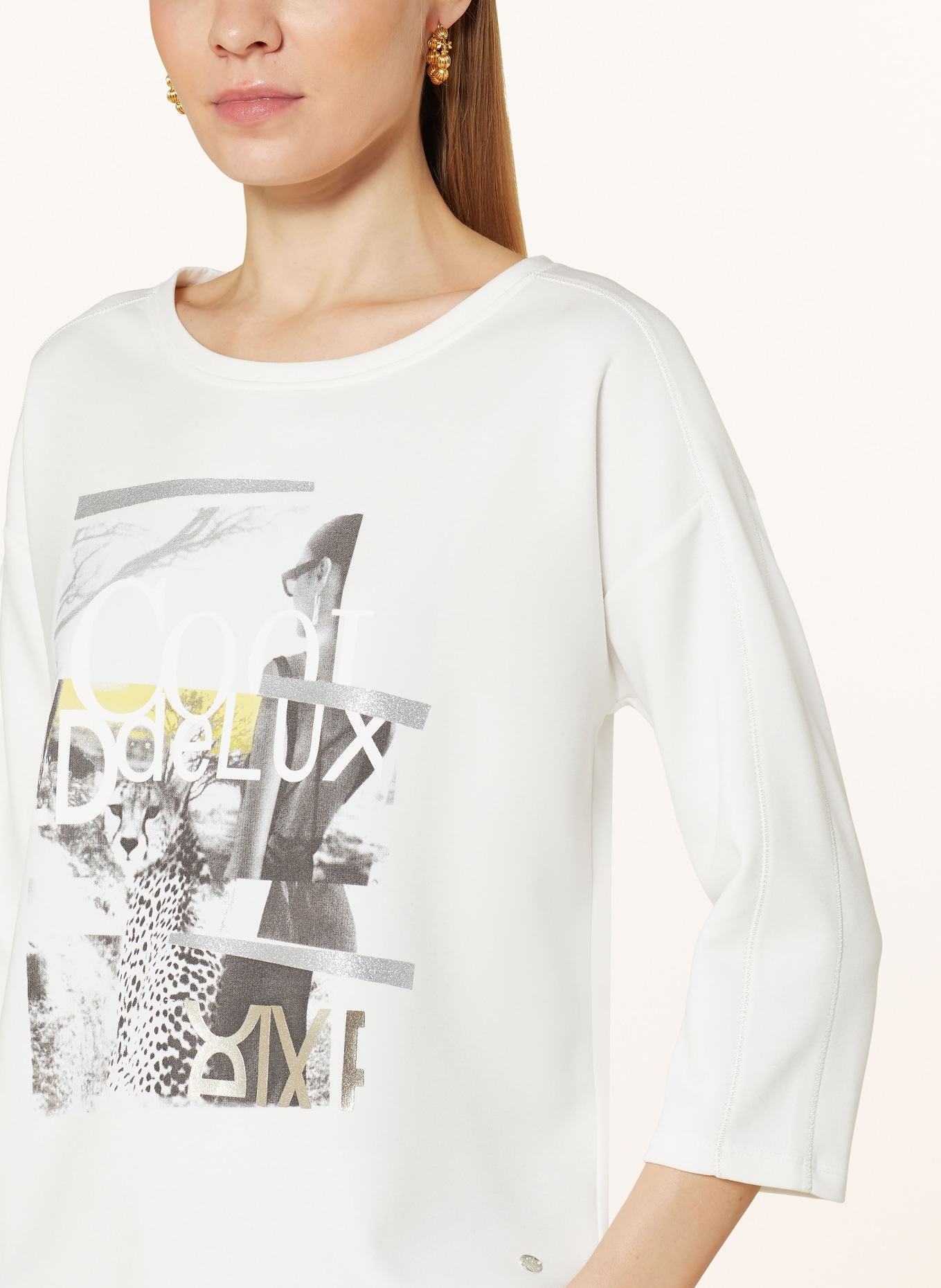 monari Sweatshirt with 3/4 sleeves, Color: WHITE (Image 4)