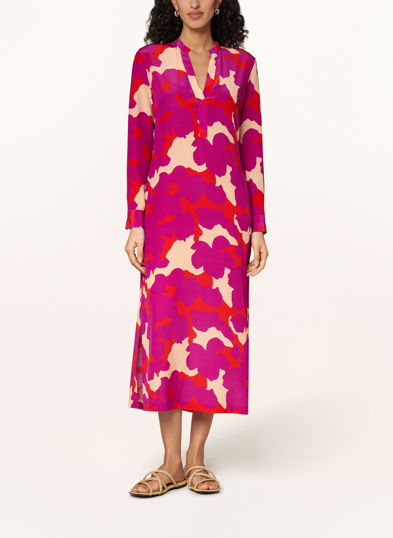 ROSSO35 Silk dress, Color: FUCHSIA/ RED/ NUDE (Image 2)