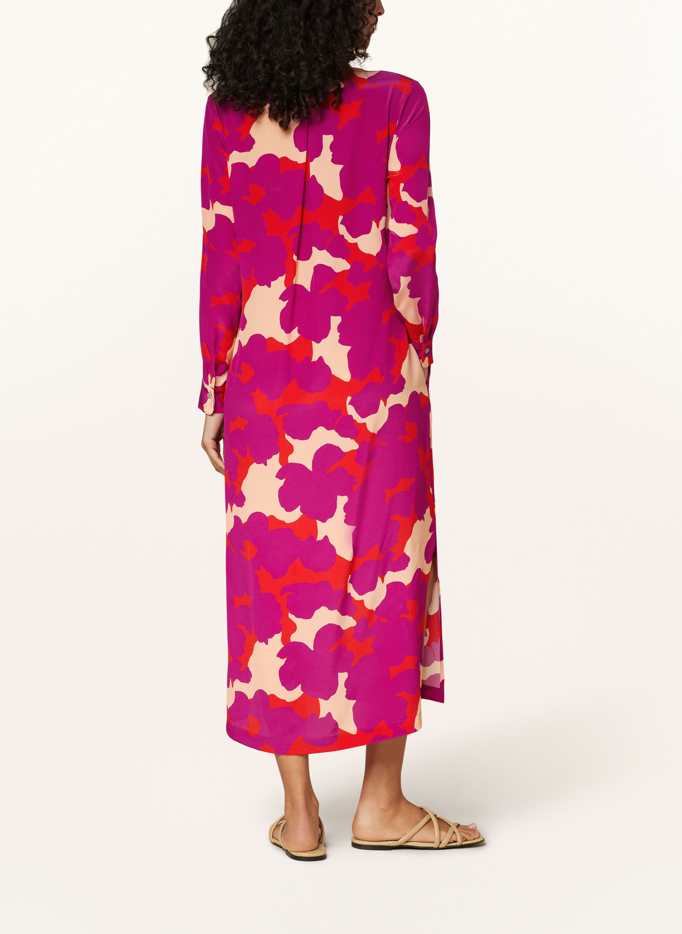 ROSSO35 Silk dress, Color: FUCHSIA/ RED/ NUDE (Image 3)