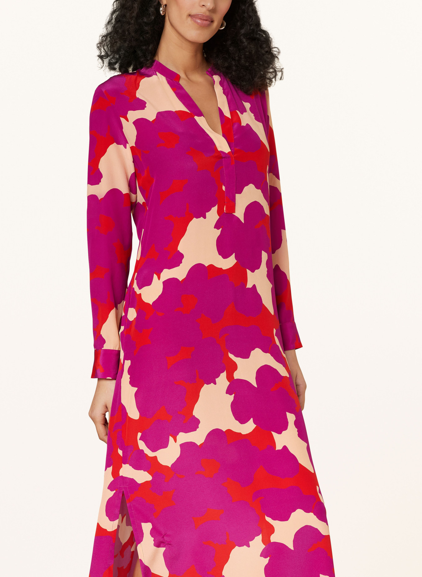 ROSSO35 Silk dress: FUCHSIA / RED / NUDE