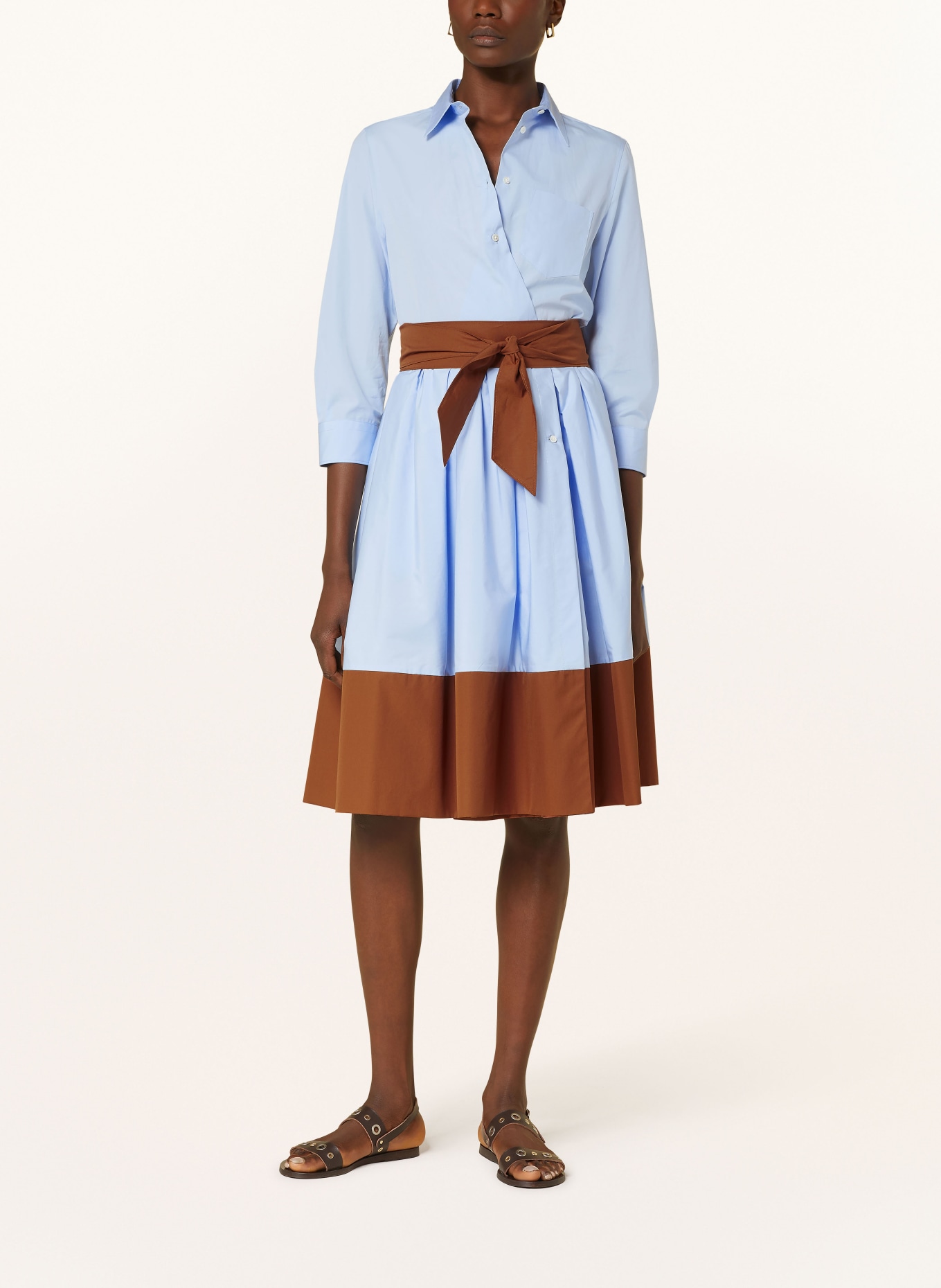 sara roka Shirt dress ELENAT, Color: LIGHT BLUE/ BROWN (Image 2)