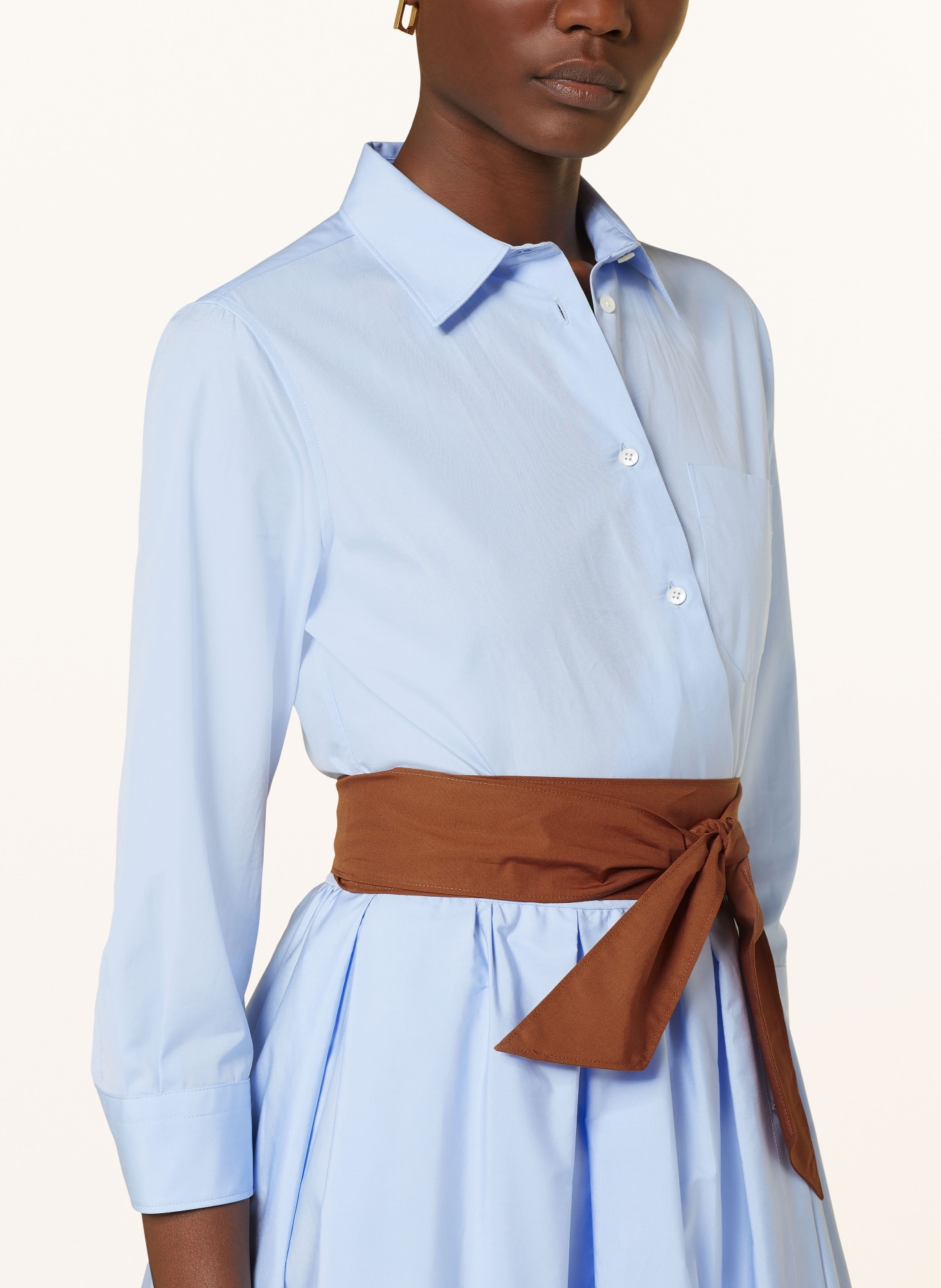 sara roka Shirt dress ELENAT, Color: LIGHT BLUE/ BROWN (Image 4)