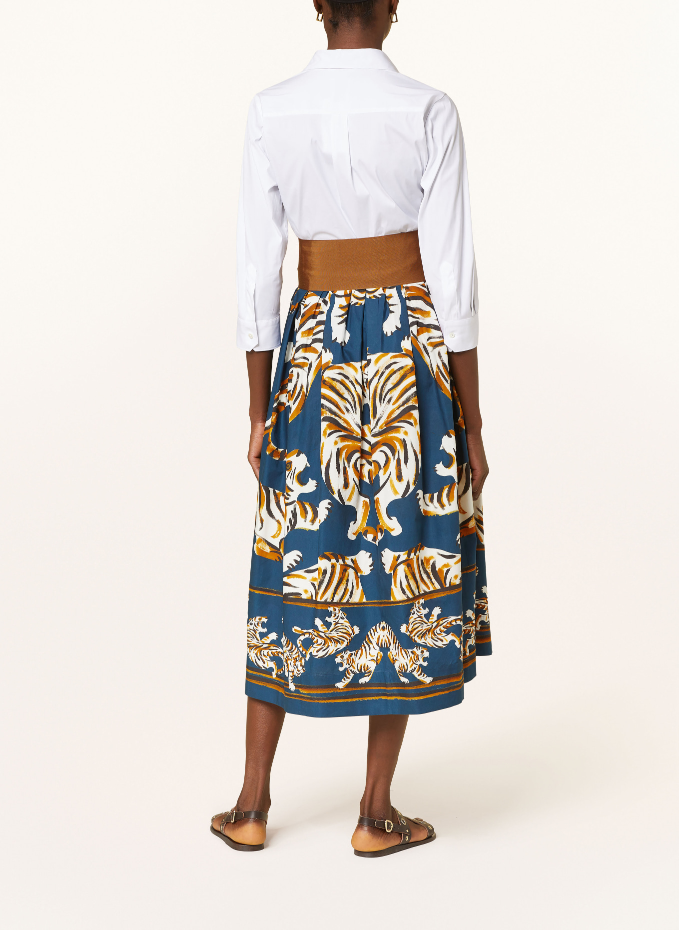 sara roka Shirt dress ELENAT 85, Color: WHITE/ DARK BLUE/ BROWN (Image 3)
