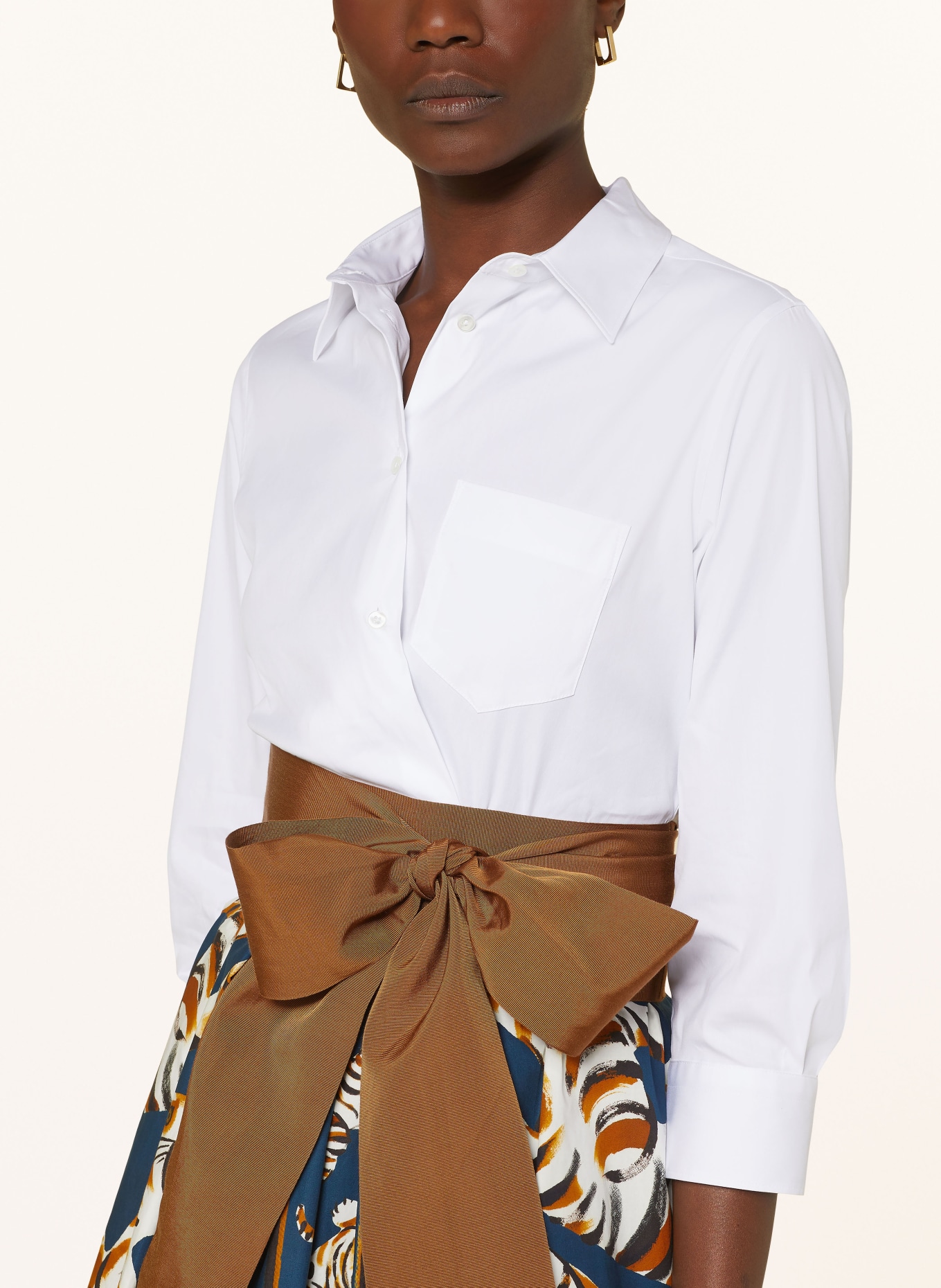 sara roka Shirt dress ELENAT 85, Color: WHITE/ DARK BLUE/ BROWN (Image 4)