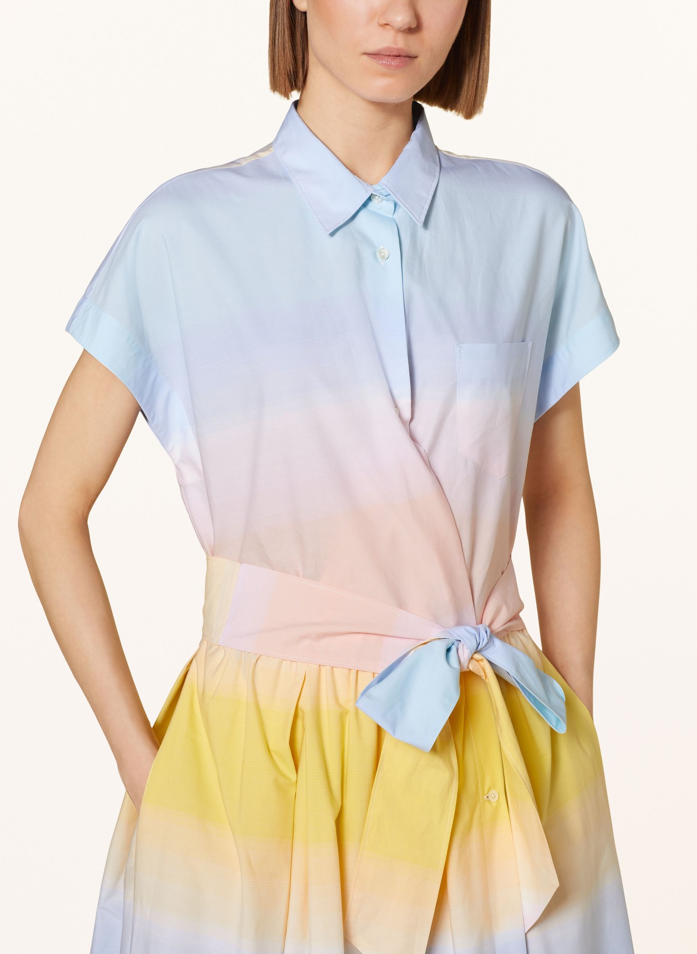 sara roka Shirt dress ETRELLE, Color: LIGHT BLUE/ PINK/ YELLOW (Image 4)