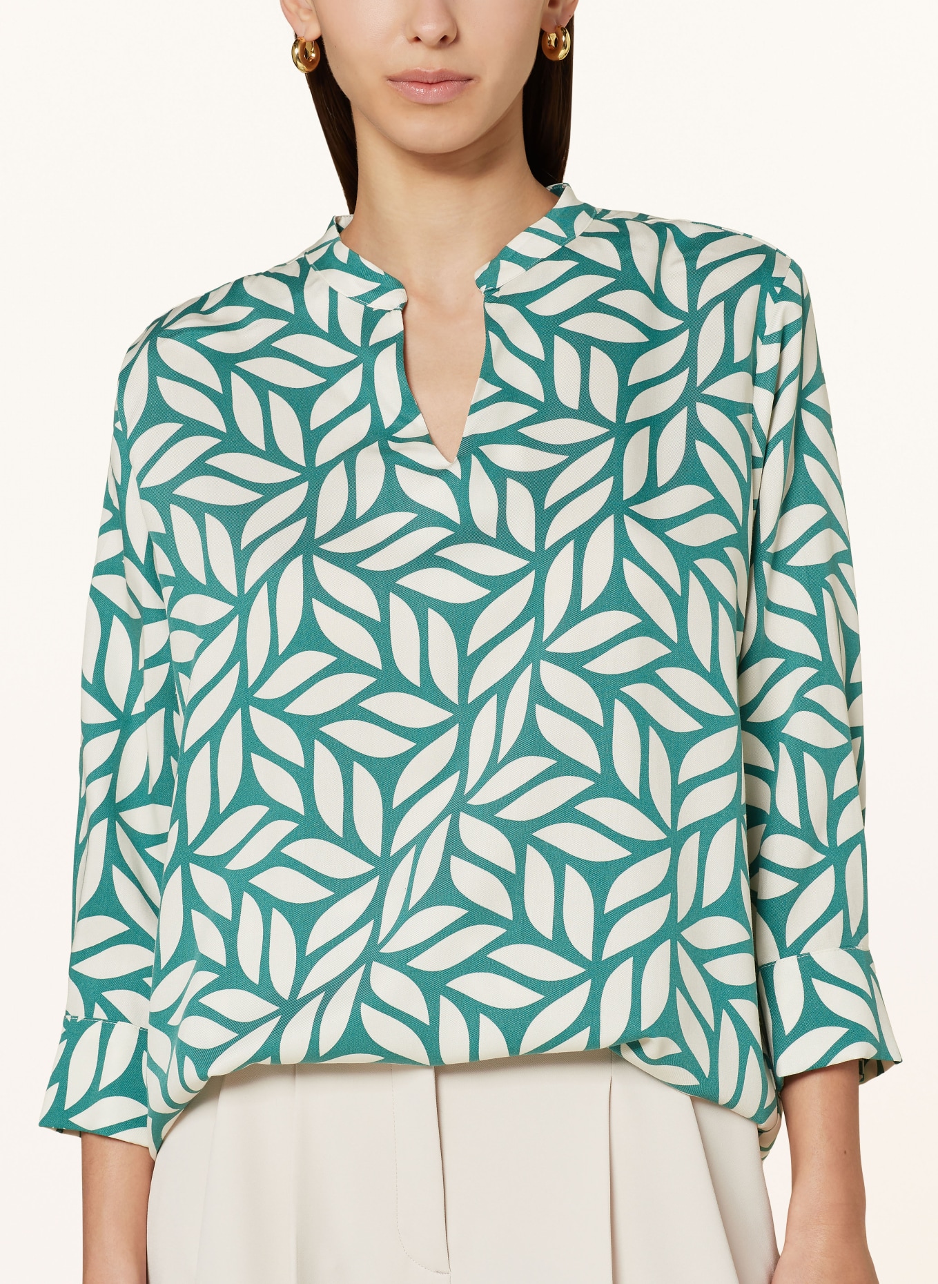 MORE & MORE Shirt blouse, Color: GREEN/ ECRU (Image 4)