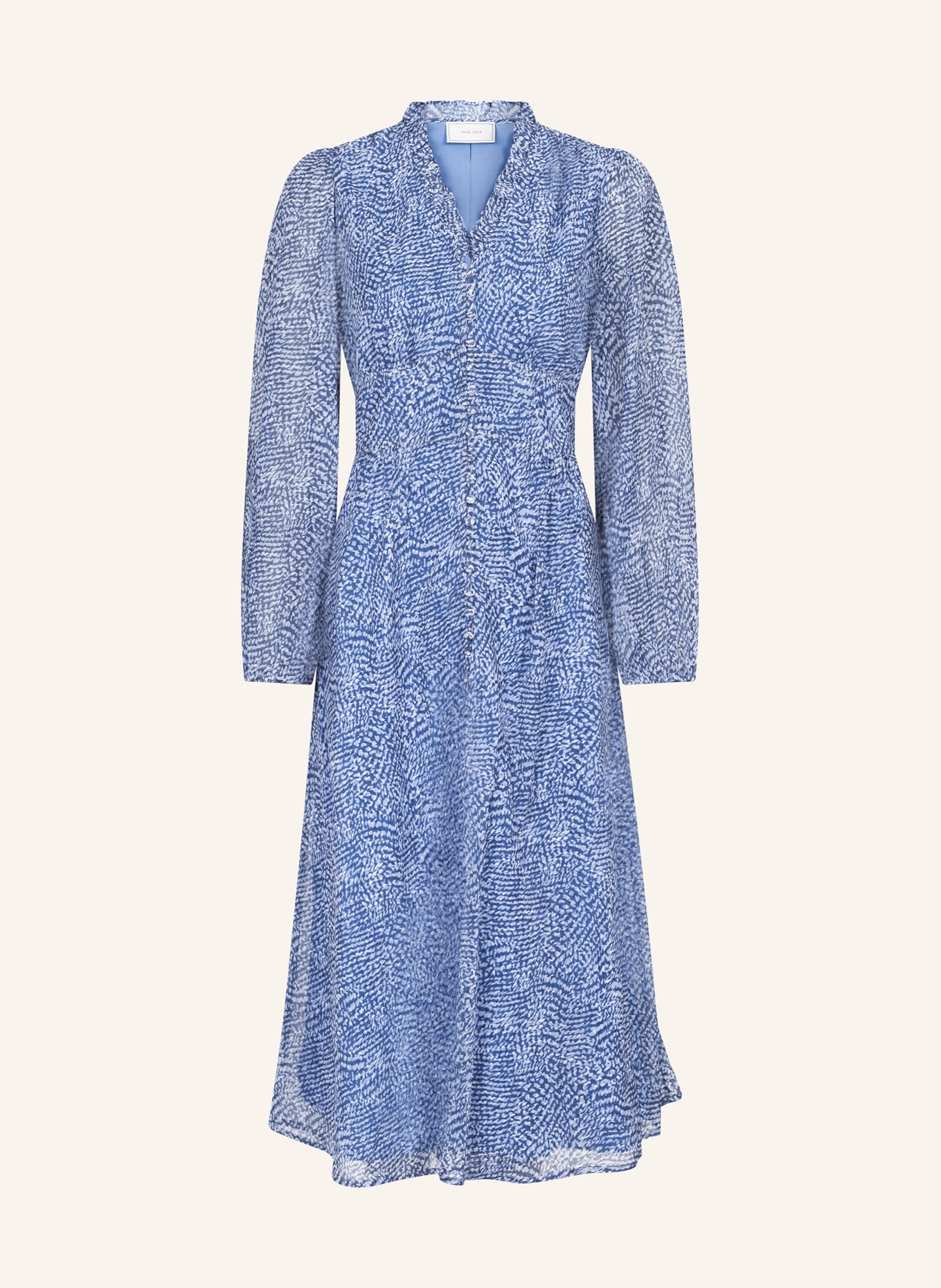 NEO NOIR Dress NIMES with ruffles, Color: BLUE/ LIGHT BLUE/ WHITE (Image 1)
