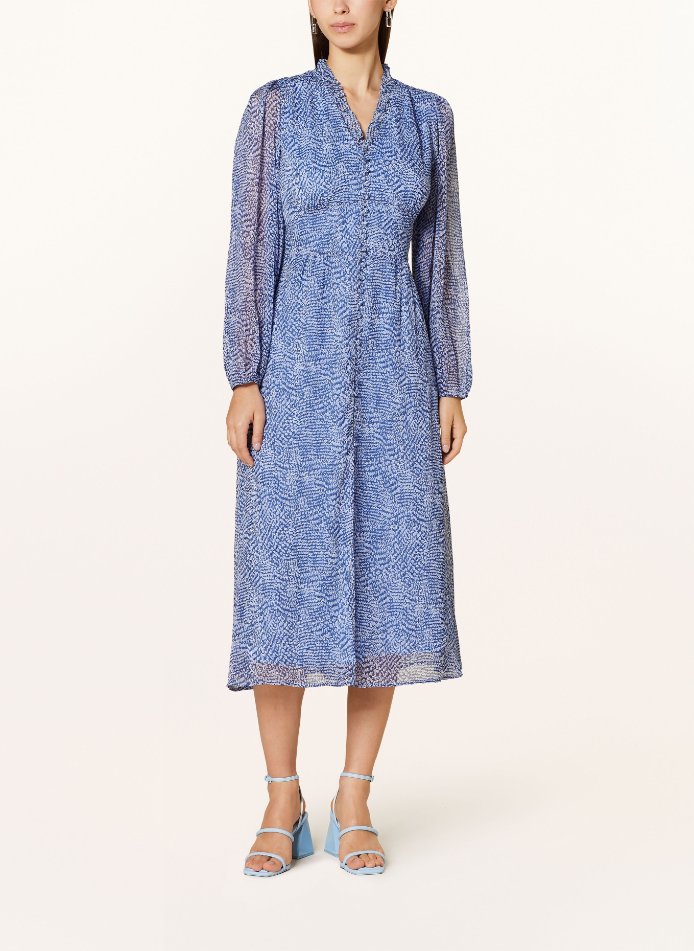 NEO NOIR Dress NIMES with ruffles, Color: BLUE/ LIGHT BLUE/ WHITE (Image 2)