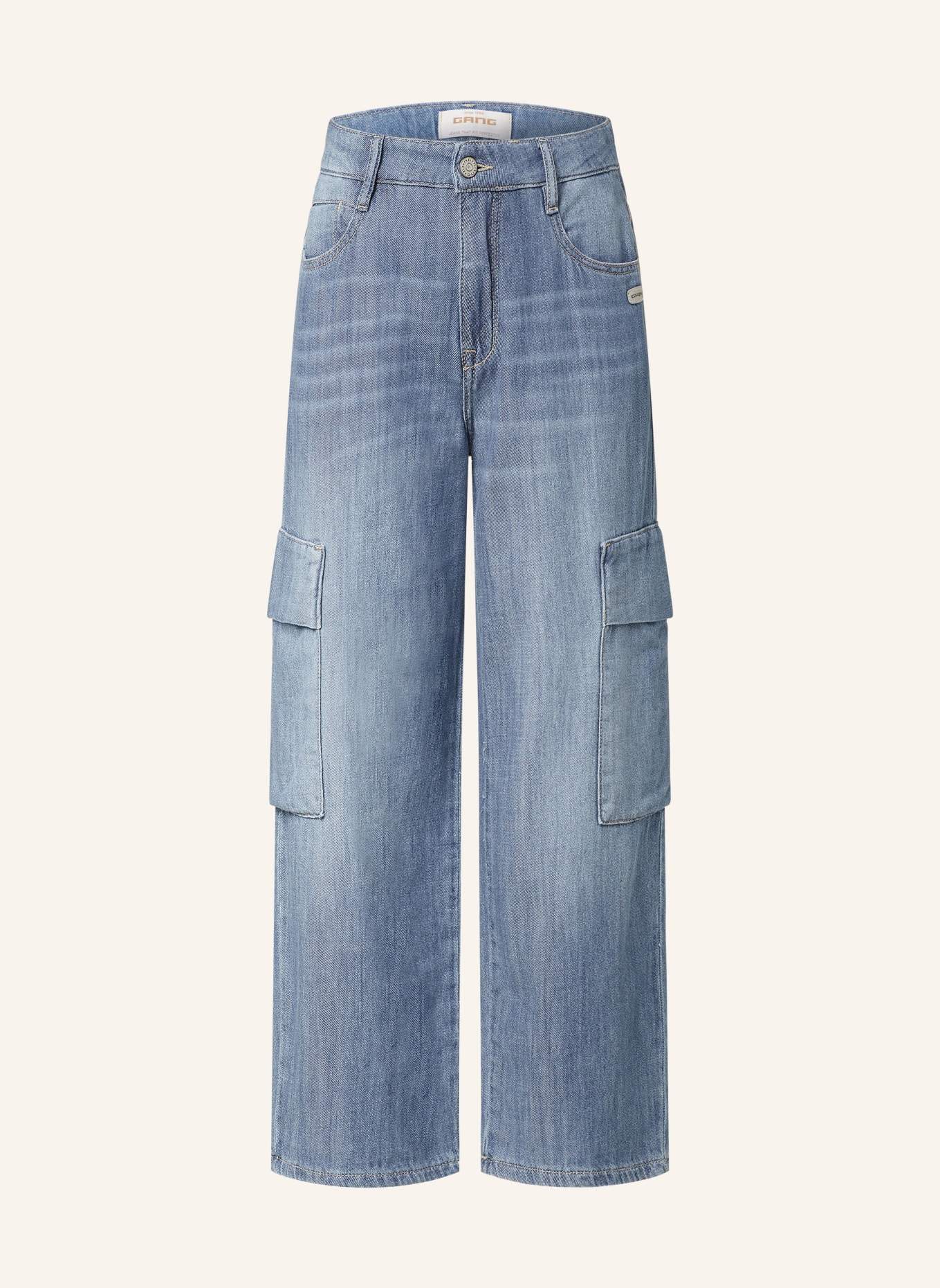 GANG Culotte jeans 94CAROL CARGO, Color: 7399 midblue washed (Image 1)